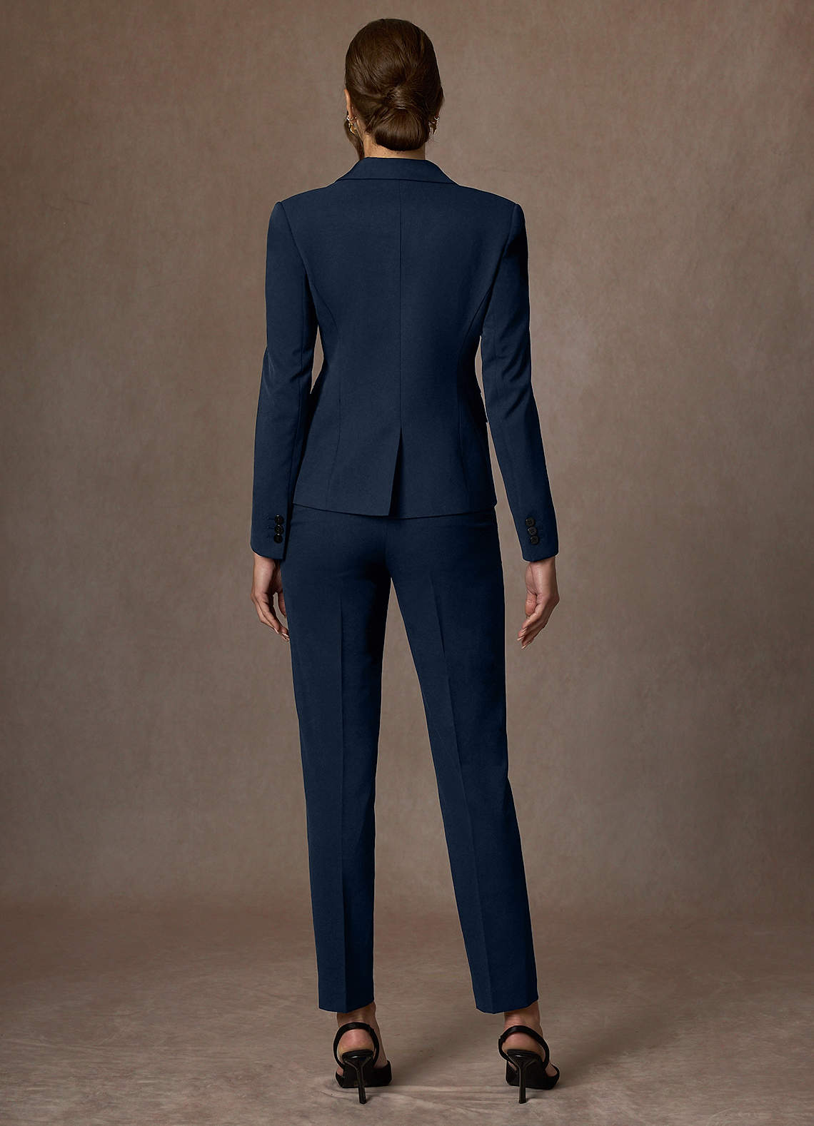 front Whitney Dark Navy Structured Stretch Blazer