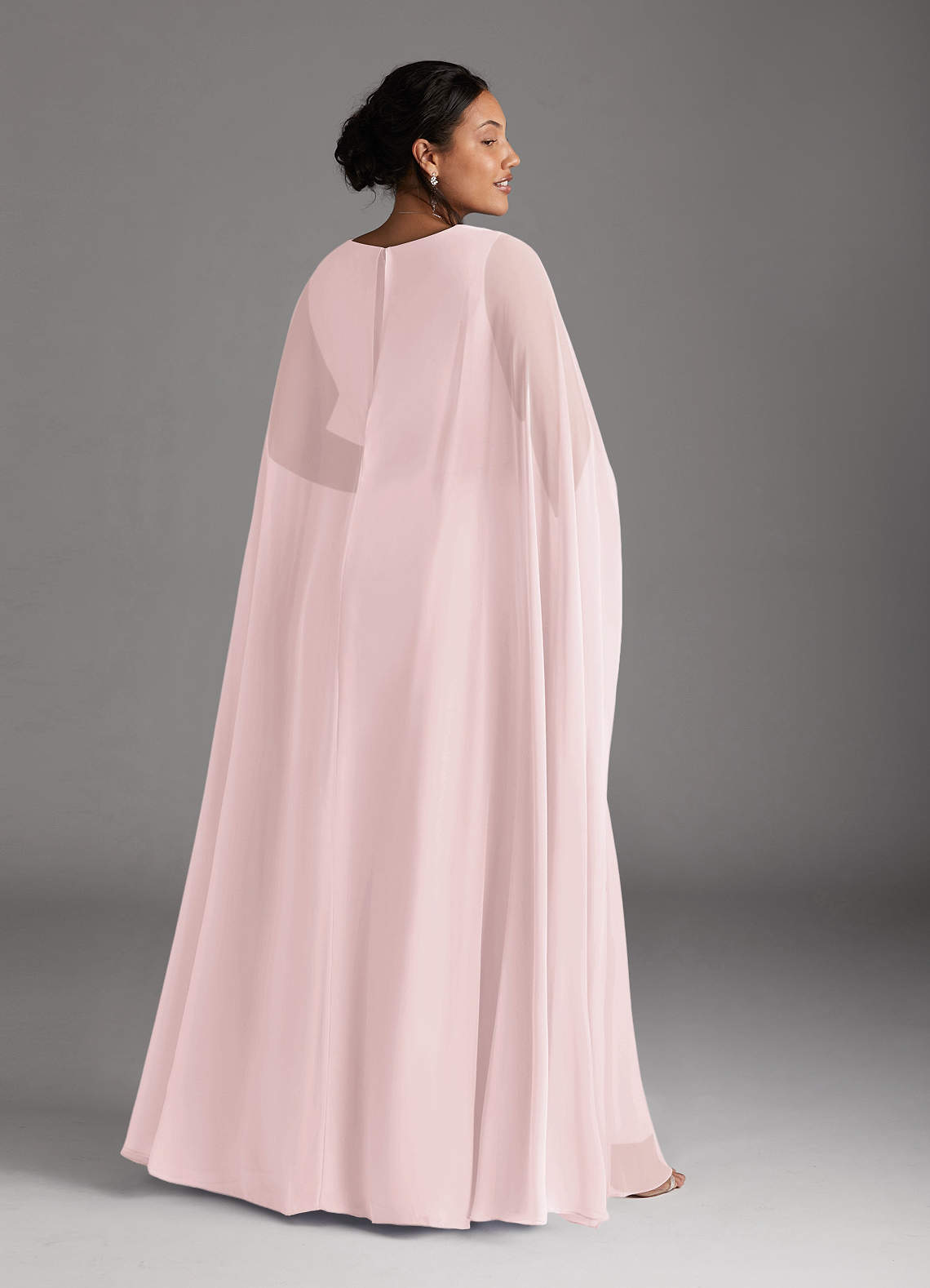 Azazie Isa Mother of the Bride Dresses Blushing Pink A-Line V-Neck Pleated Chiffon Dress image7