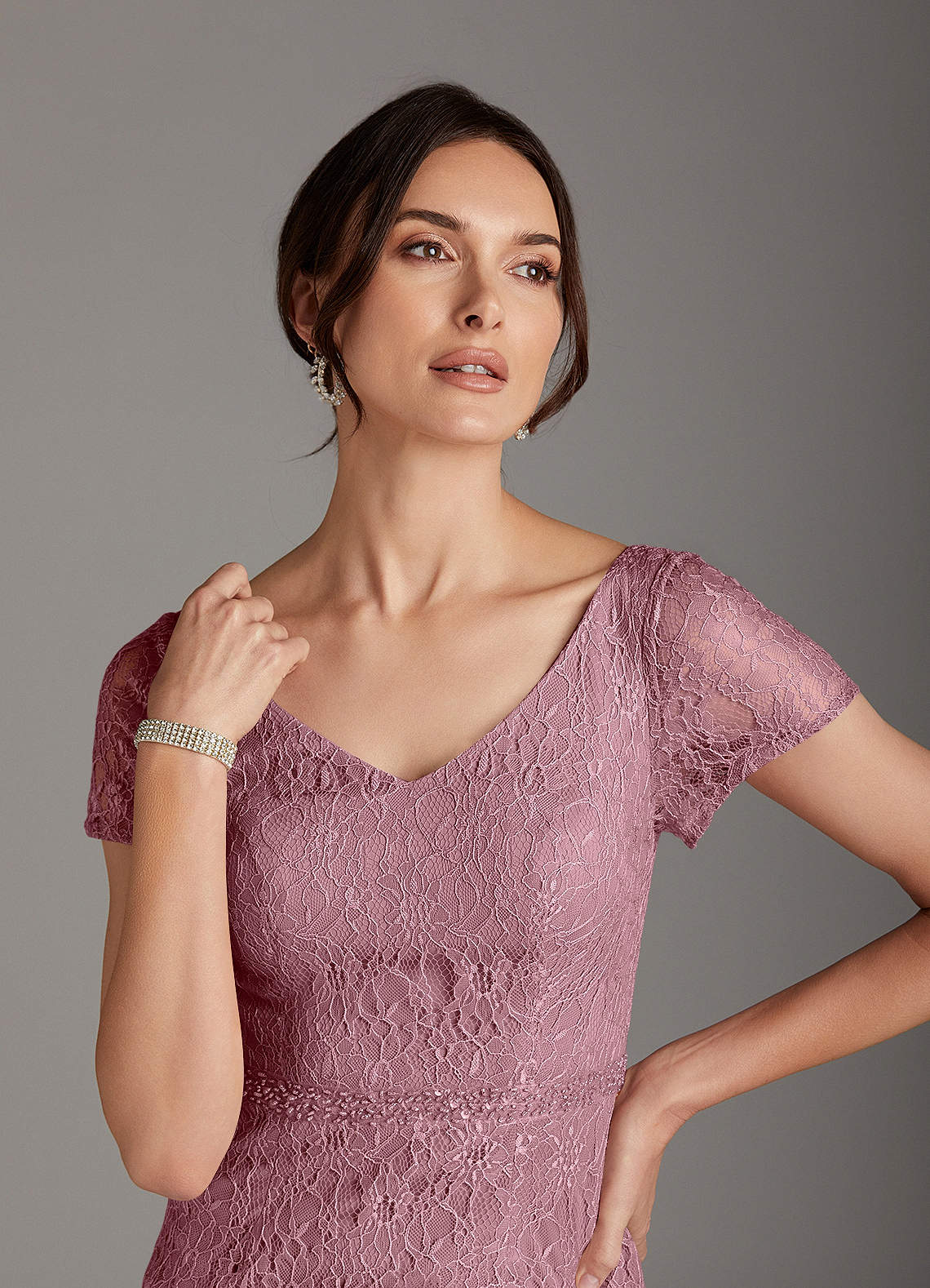 knee length dresses for ladies Long Formal Pink Dress: Andrea and Leo A1356 Mauve / 6 main image 1