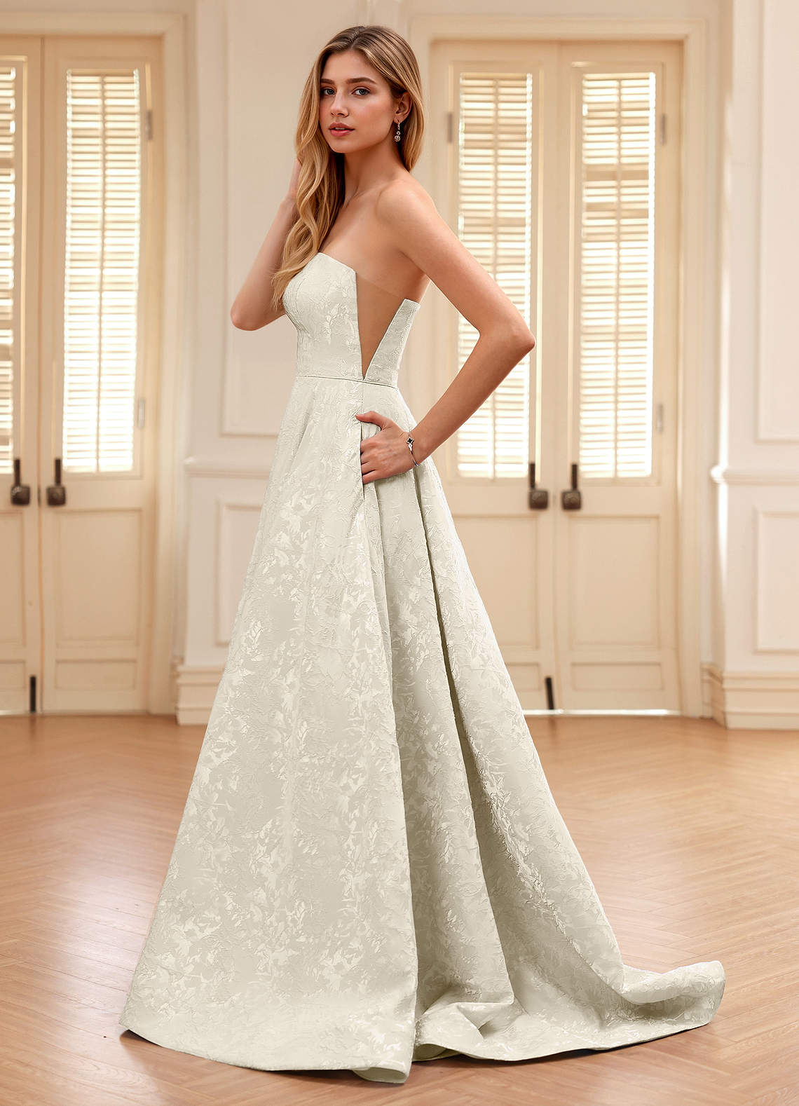 white christmas dresses Champagne Scoop A-line Lace Appliques Prom Dress
