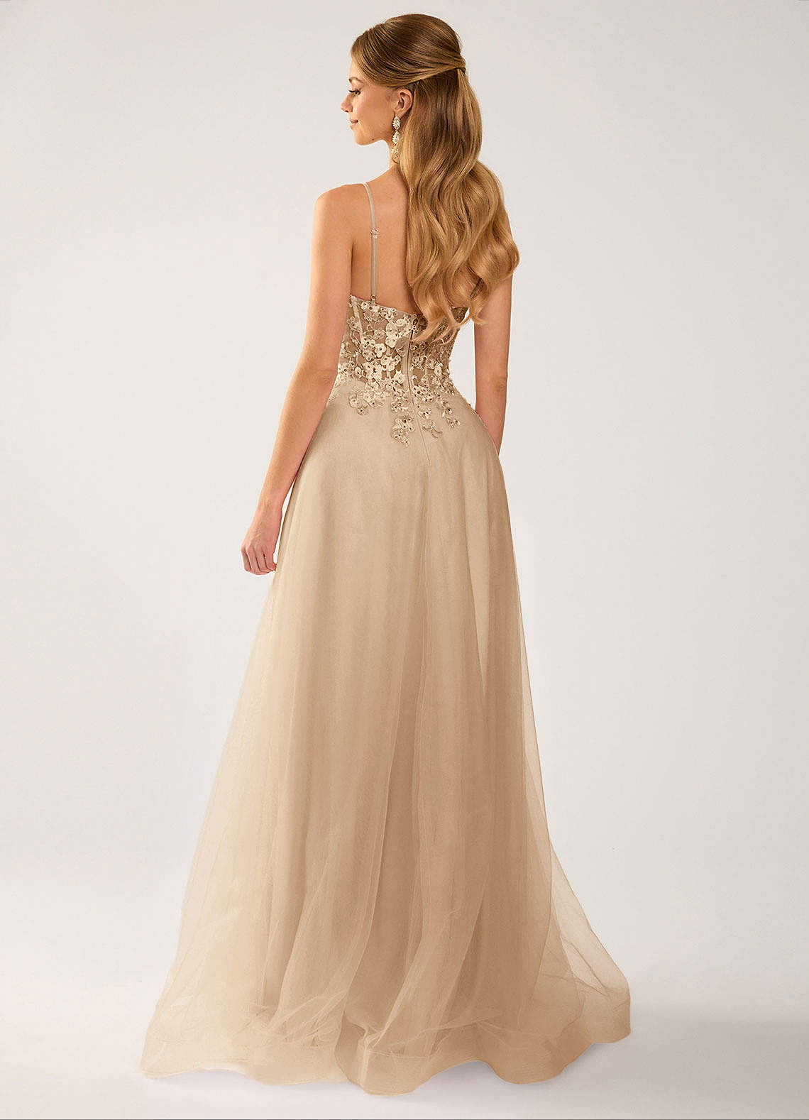 tan prom dress Strapless Sweetheart Sparkly Evening Dresses With Pockets US16 / Custom Color and comfortable in this elegant design Azazie Champagne A-Line Floor-Length Birthday