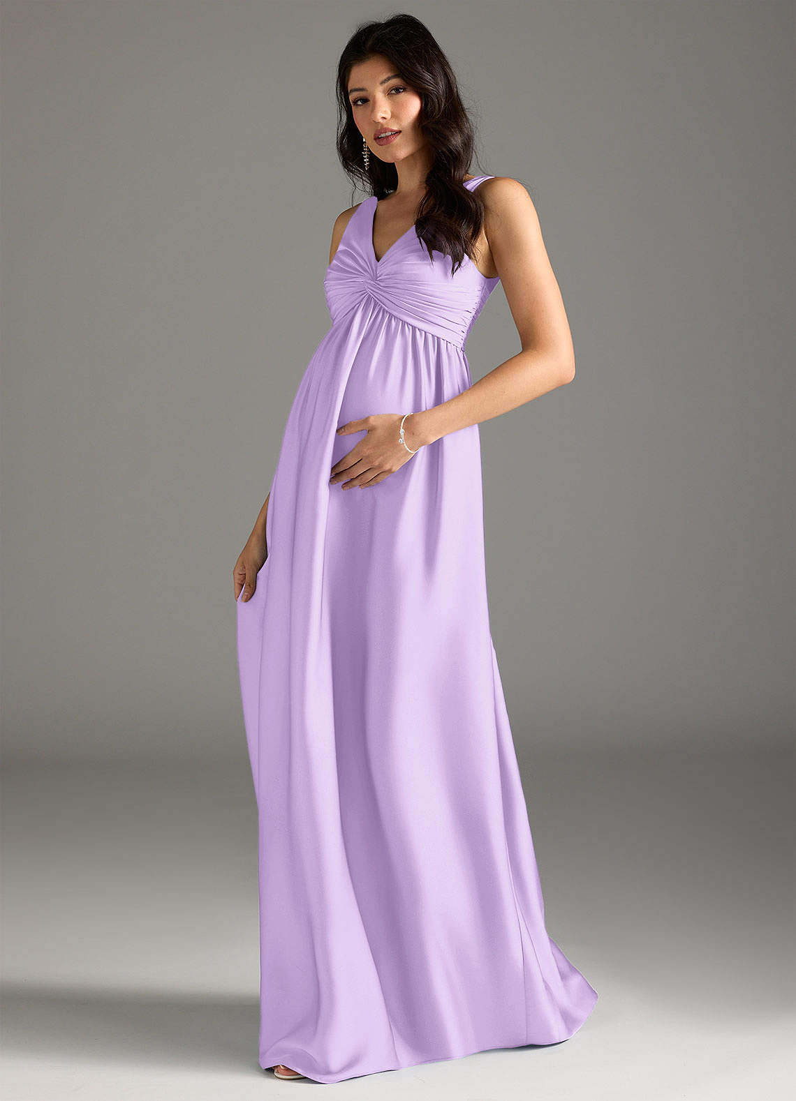 purple maternity bridesmaid dresses Azazie Yetta 24% Rayon Model is