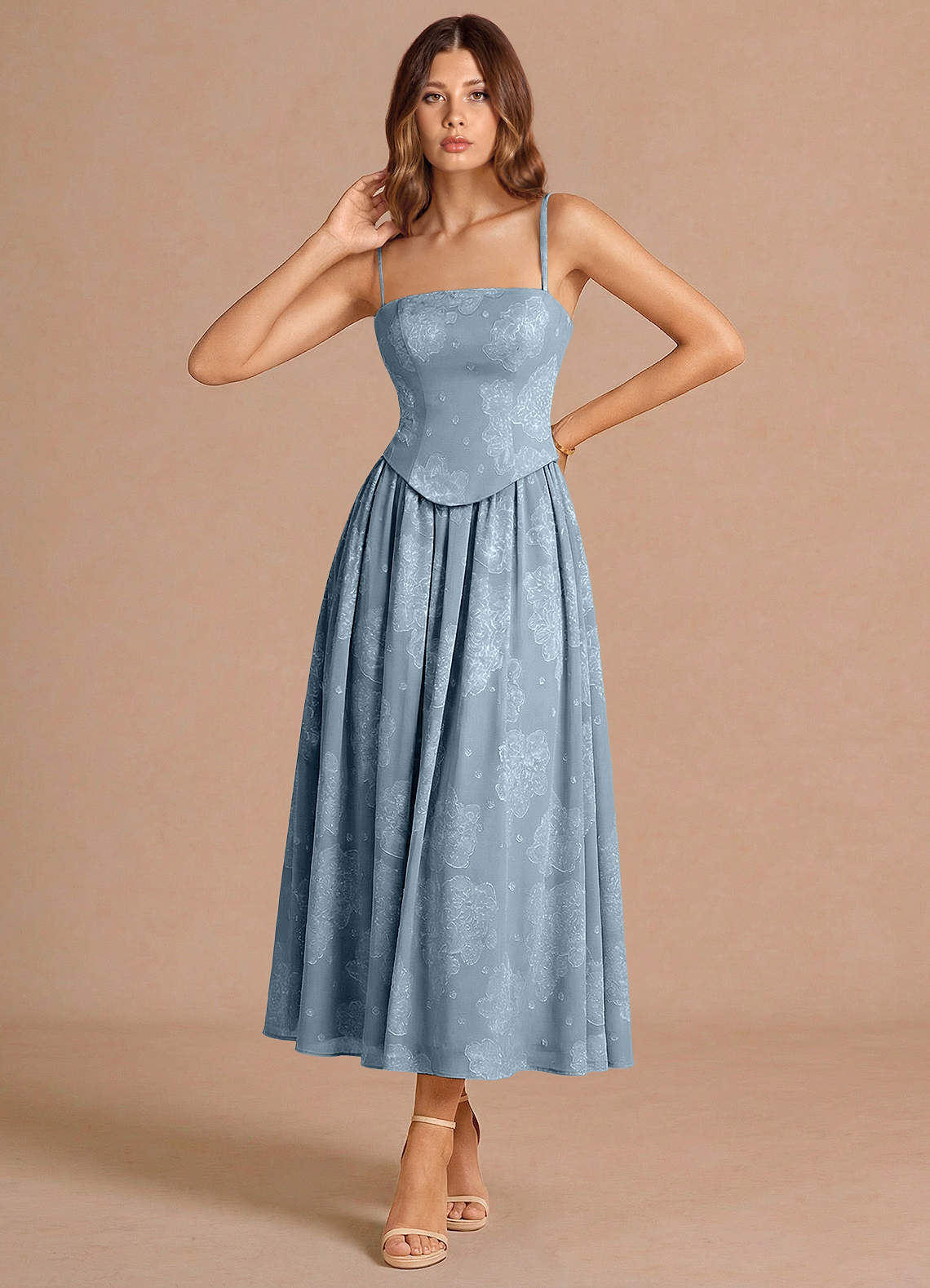 Isaura Powder Blue Midikjole image4