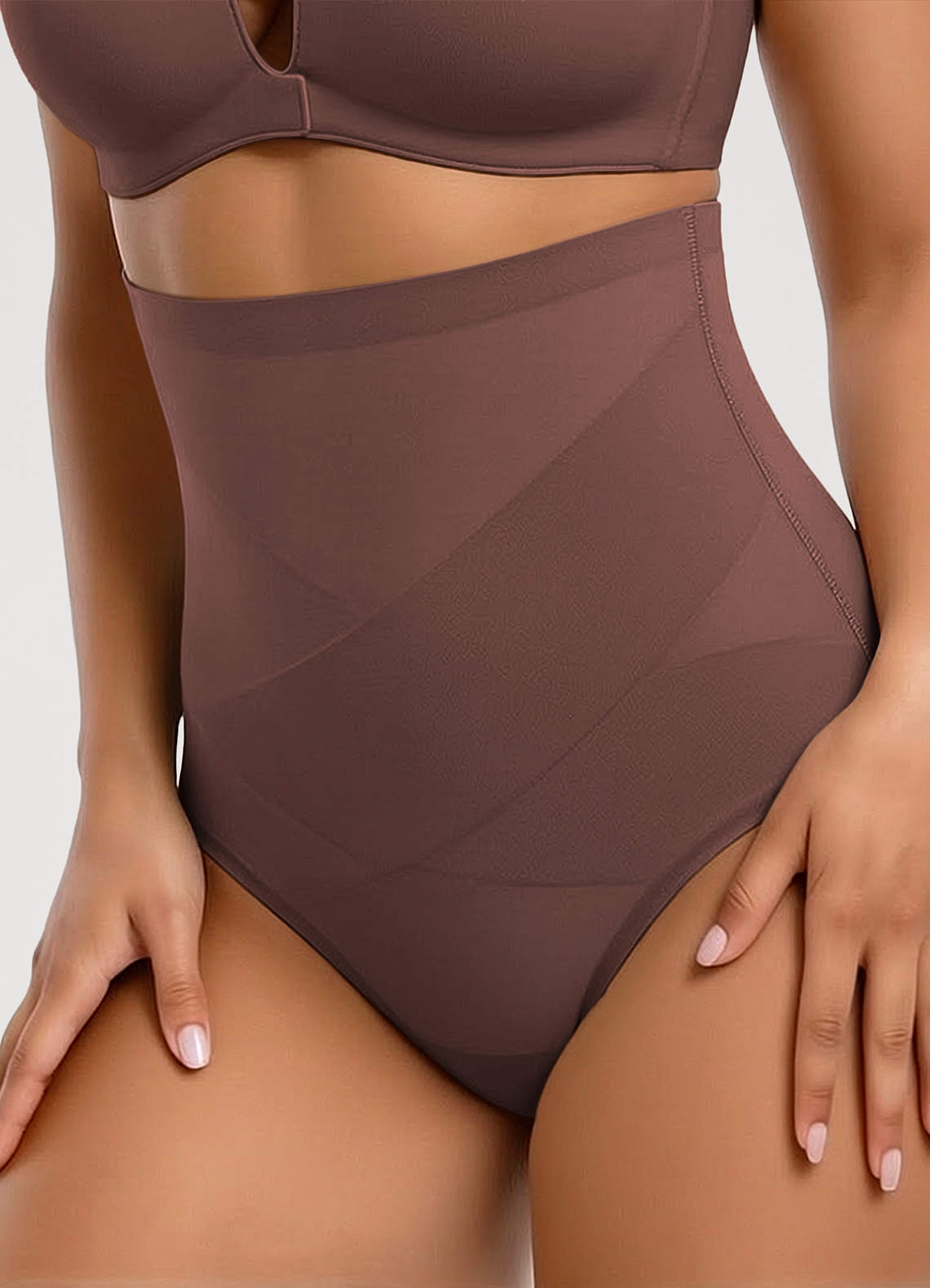 front X-Shaped Tummy Control High Waist Stretch Shaping Thong