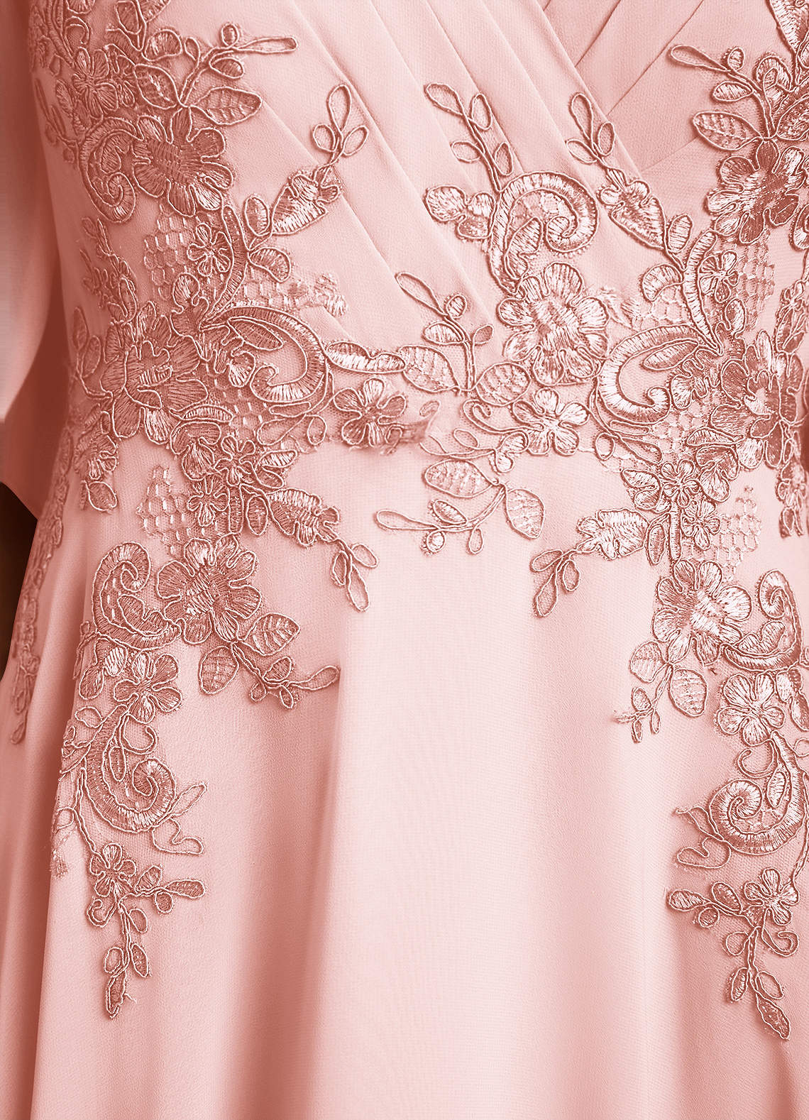 Azazie Tilda Mère de la mariée Robes Robe Trapèze en Mousseline de soie Dentelle Rose Pâle image5