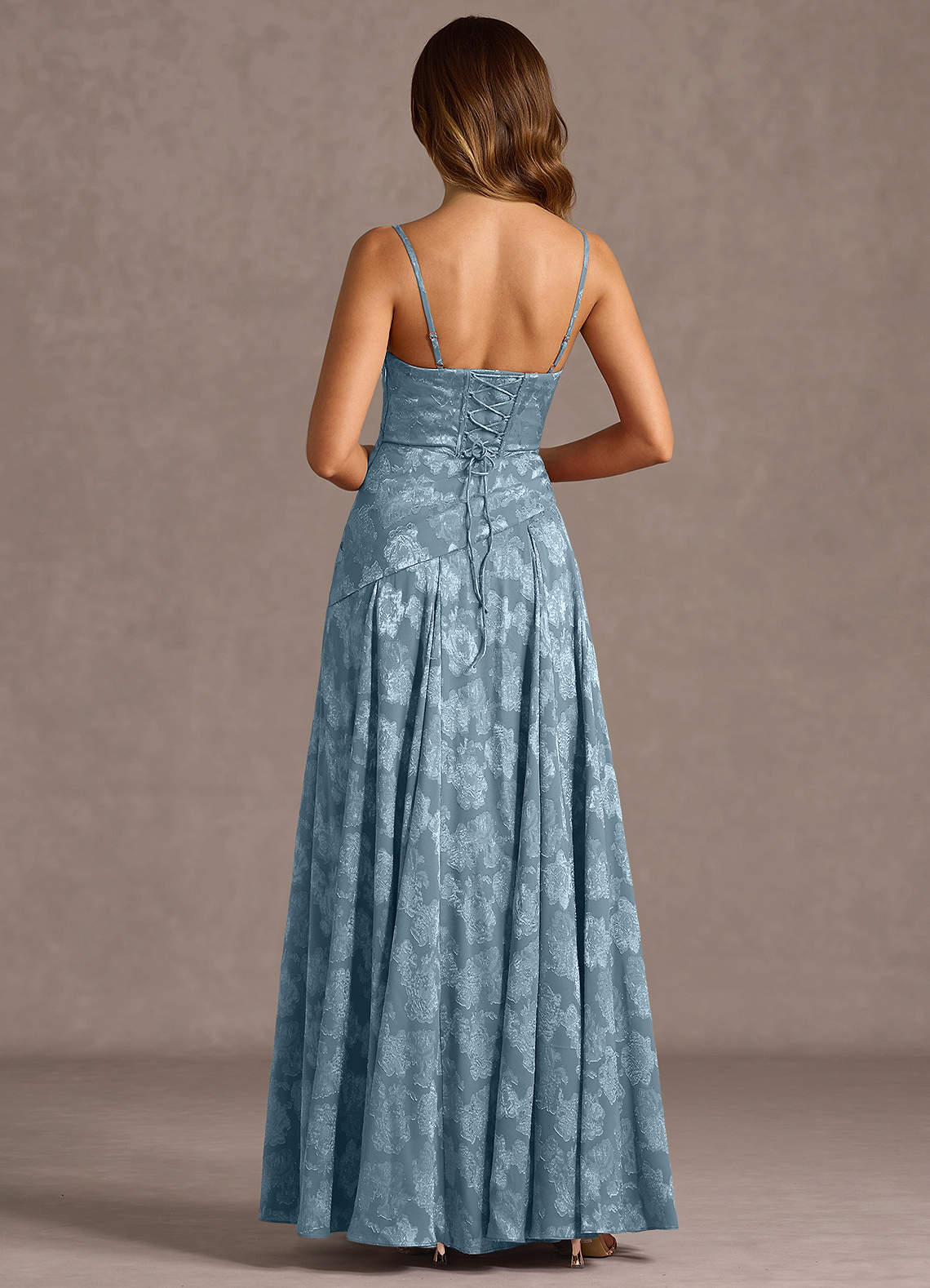vestido Maxi Azul Empoeirado Gabriela image1