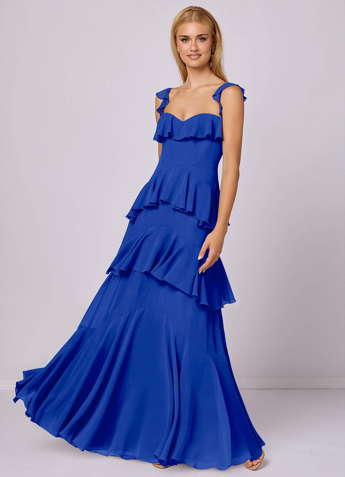 Barbie ♥ Azazie Bridesmaid Dresses Royal Blue A-Line Sweetheart Neckline Chiffon Dress image1