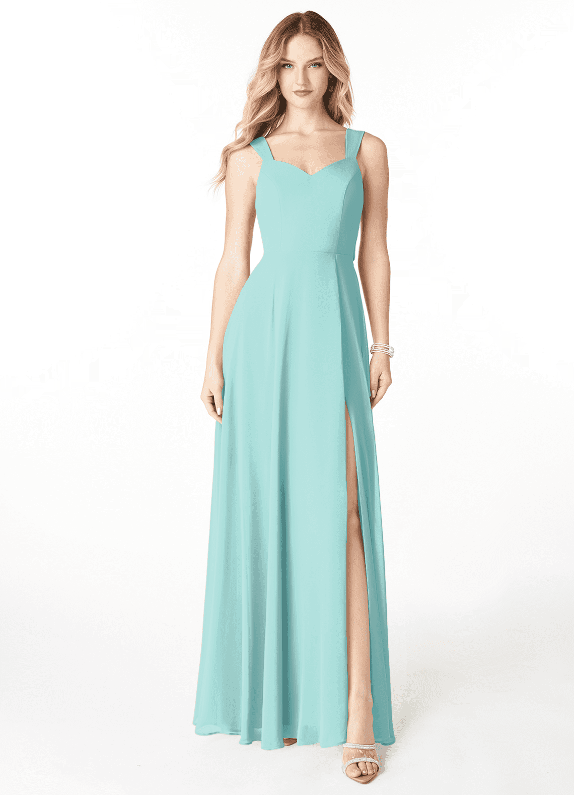 Azazie Julie Aqua Chiffon Bridesmaid Dresses | Azazie