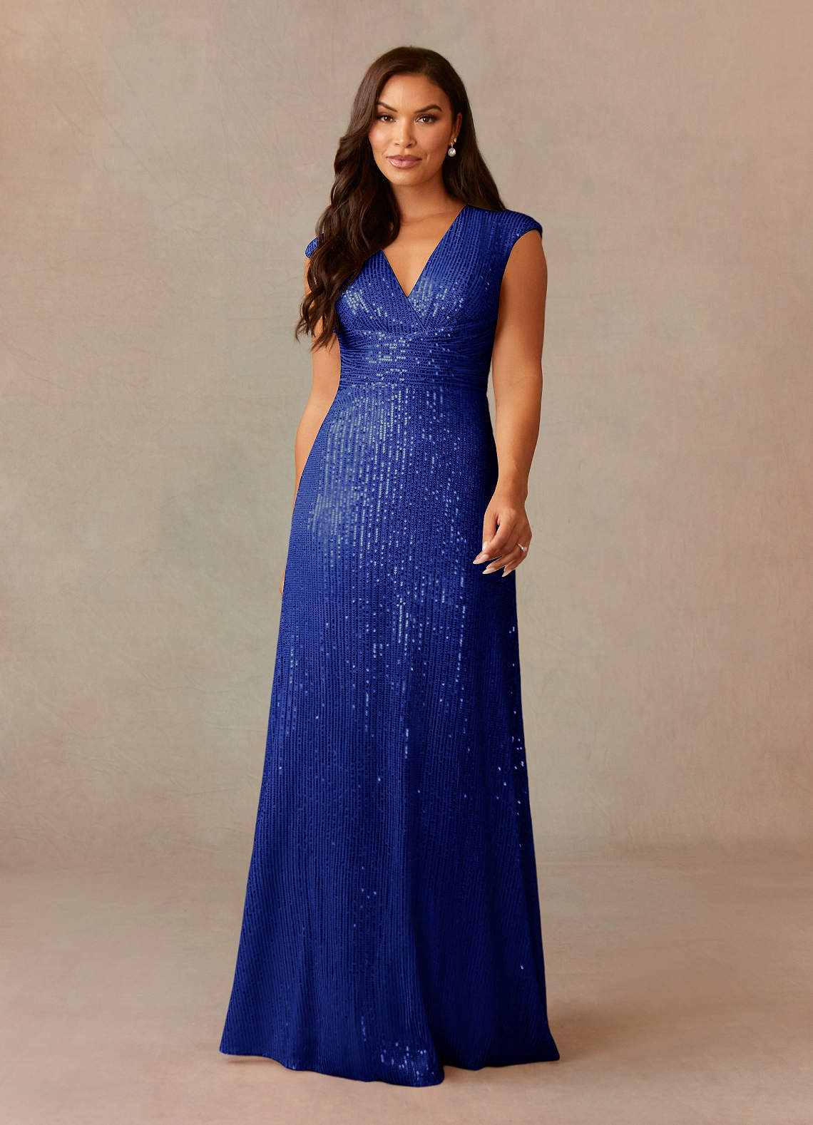 Upstudio Sacramento Slutförsäljning Klänning A-Line i Paljetter V-ringning med rynkning Kungsblå image1