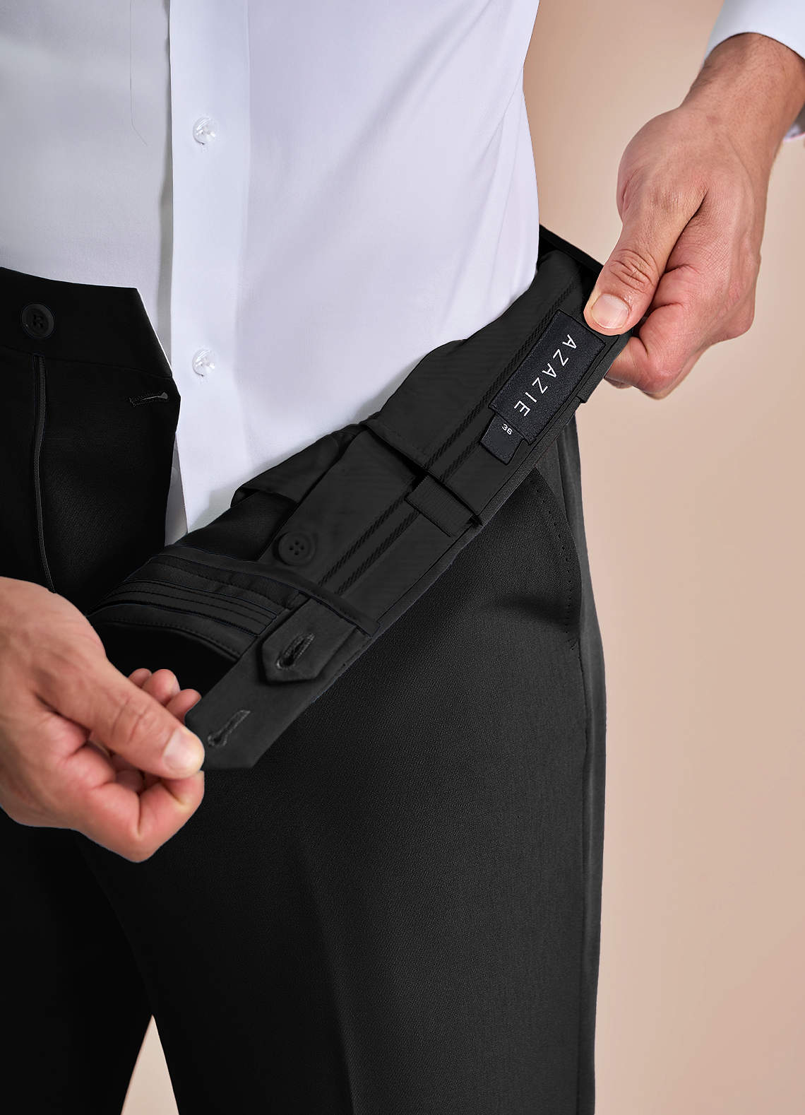 front James Black Structured Stretch Dress Pants