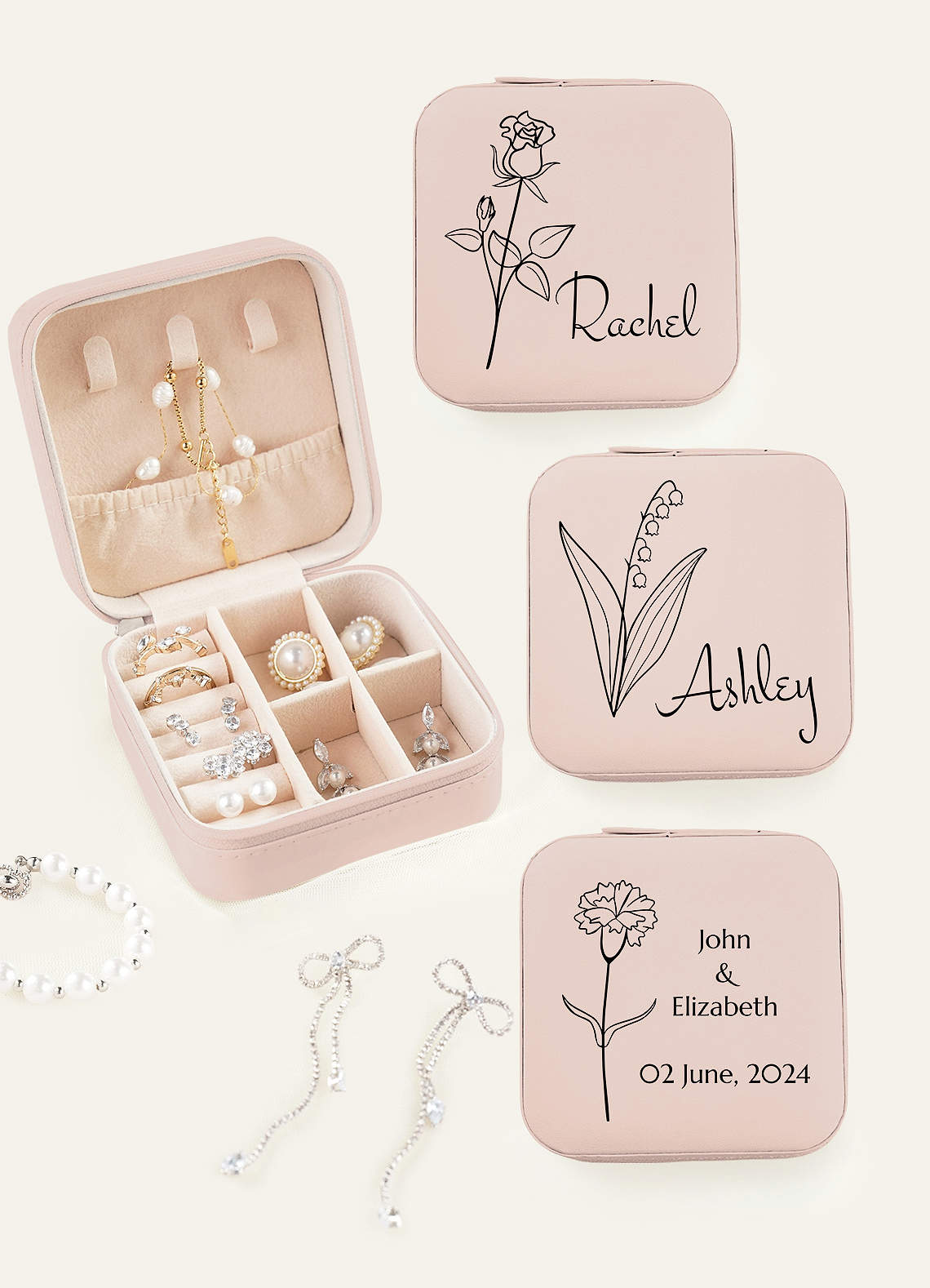 front Personalized Jewelry Case