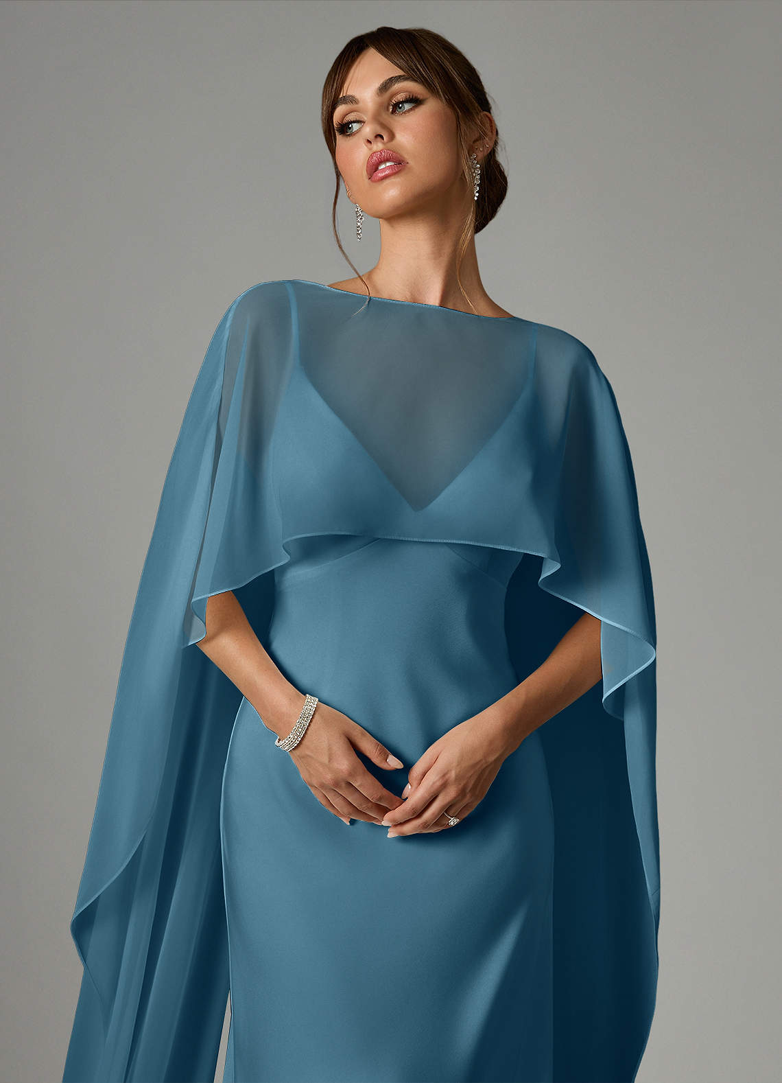 Azazie Stefania At-home Try On Dresses Black A-Line Stretch Satin Dress image4