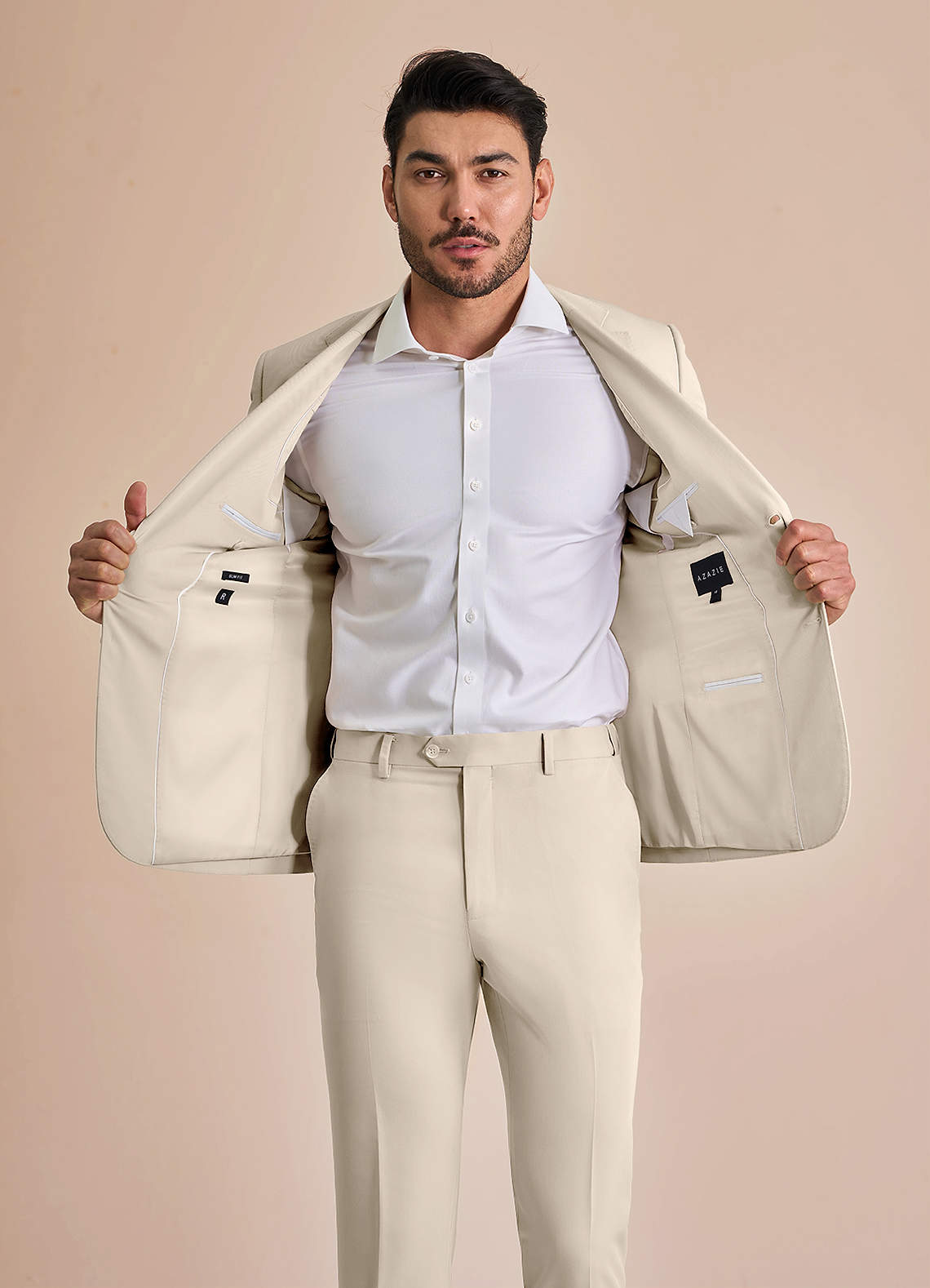 front William Tan Comfort Blend Suit