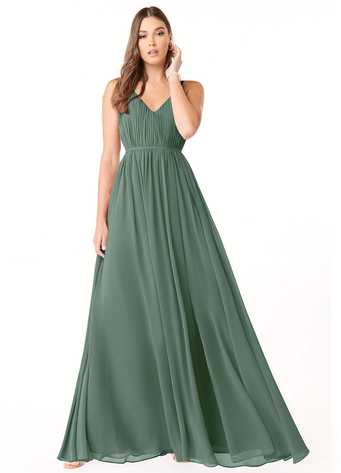 Azazie Blythe Final Sale Lilac A-Line Pleated Chiffon Dress image1