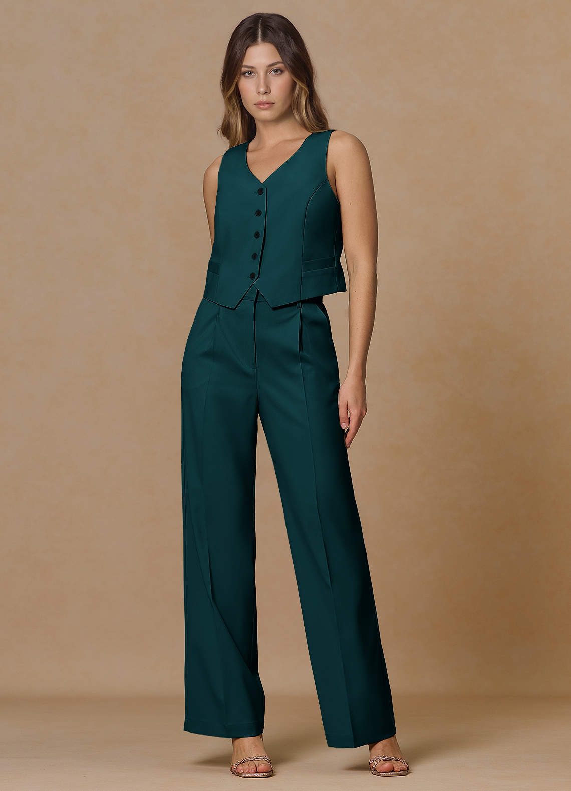 front Rowan Pine Refined Weave Performance 2-Piece Suit