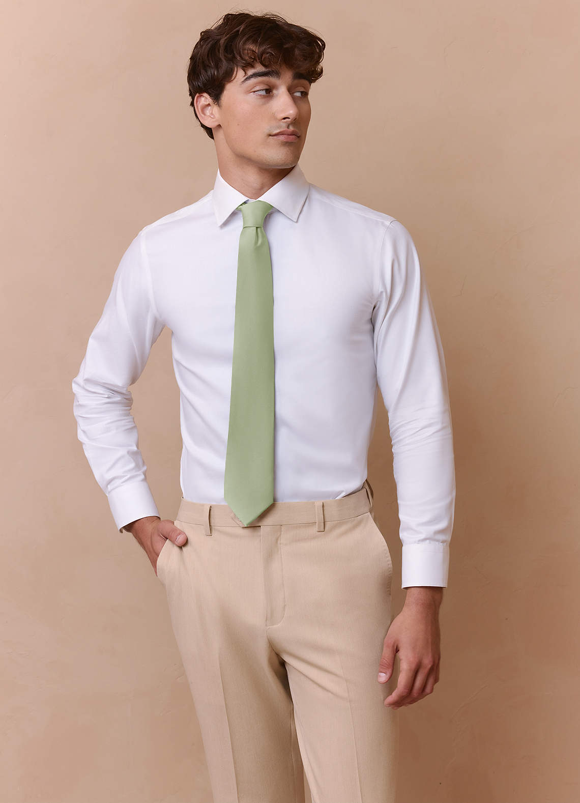 front Ensemble de 6 cravates assorties en satin extensible pour garçons d'honneur