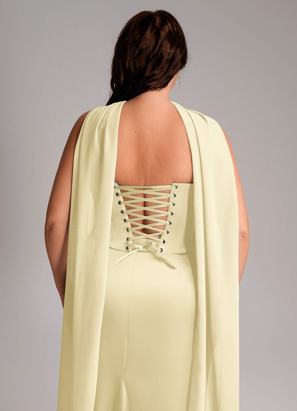 Azazie Sorrel Robes de demoiselle d'honneur Robe Sirène Convertible en Satin extensible Sans bretelles Sorbet Citron image11