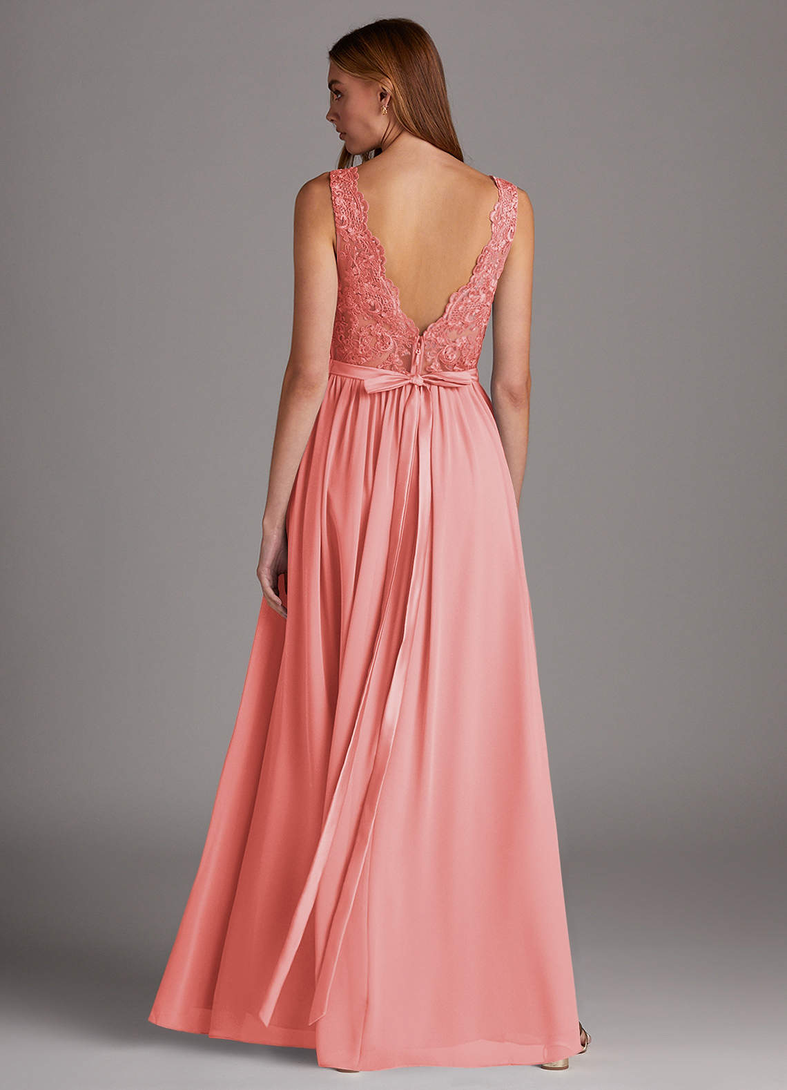 Azazie Elly Coral Chiffon Bridesmaid Dresses | Azazie DE Azazie Elly Coral Chiffon Bridesmaid Dresses | Azazie DE