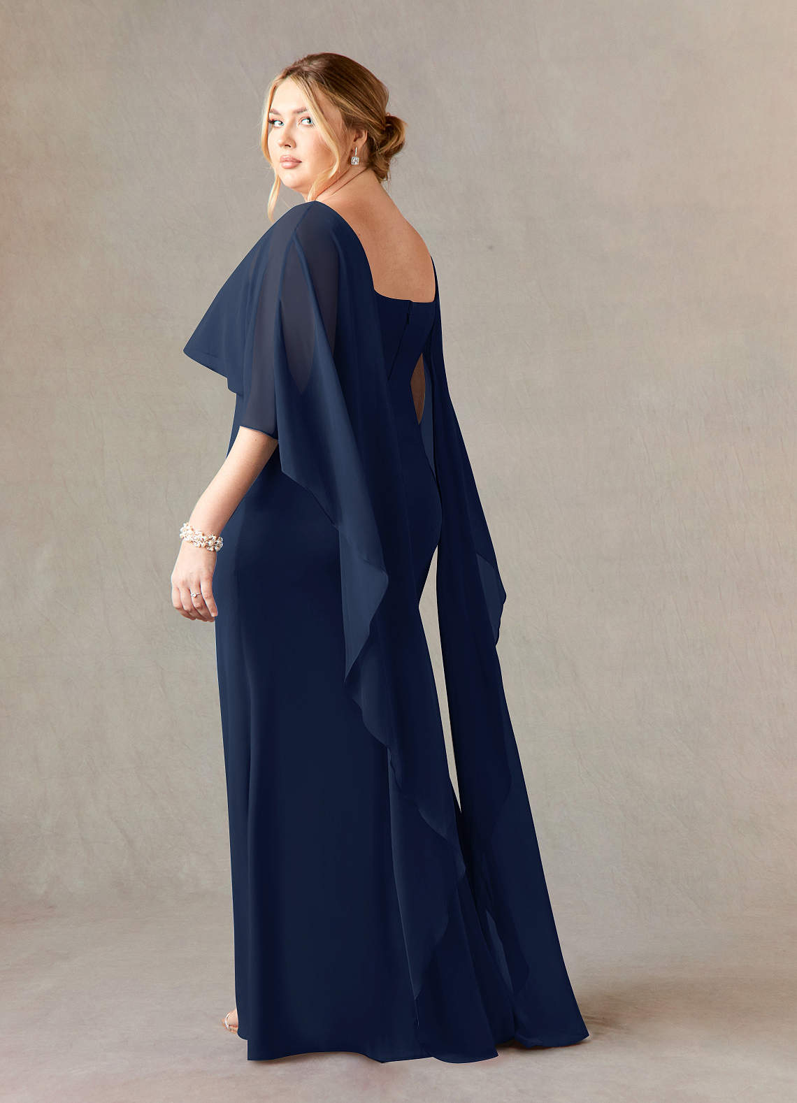 Azazie Dion Mother of the Bride Dresses Dark Navy Sheath Scoop Stretch Crepe Dress image11