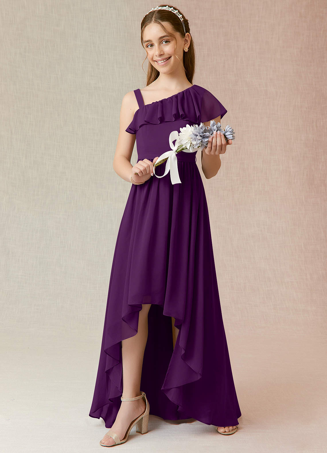 lavender junior bridesmaid dresses Flower Girl Dress Long Sleeve Lavender Tulle Junior Bridesmaid Dress 3T/4T / Dress/Plain Sash