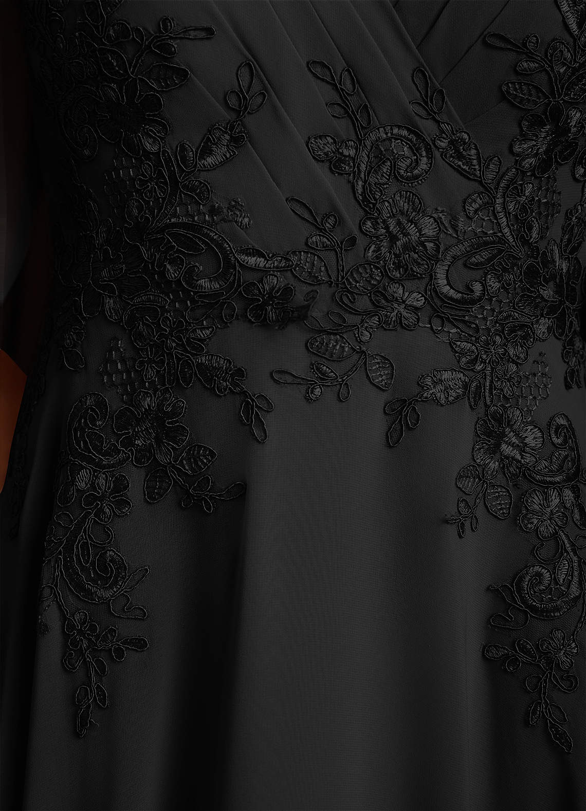 Azazie Tilda Mother of the Bride Dresses Black A-Line Lace Chiffon Dress image5