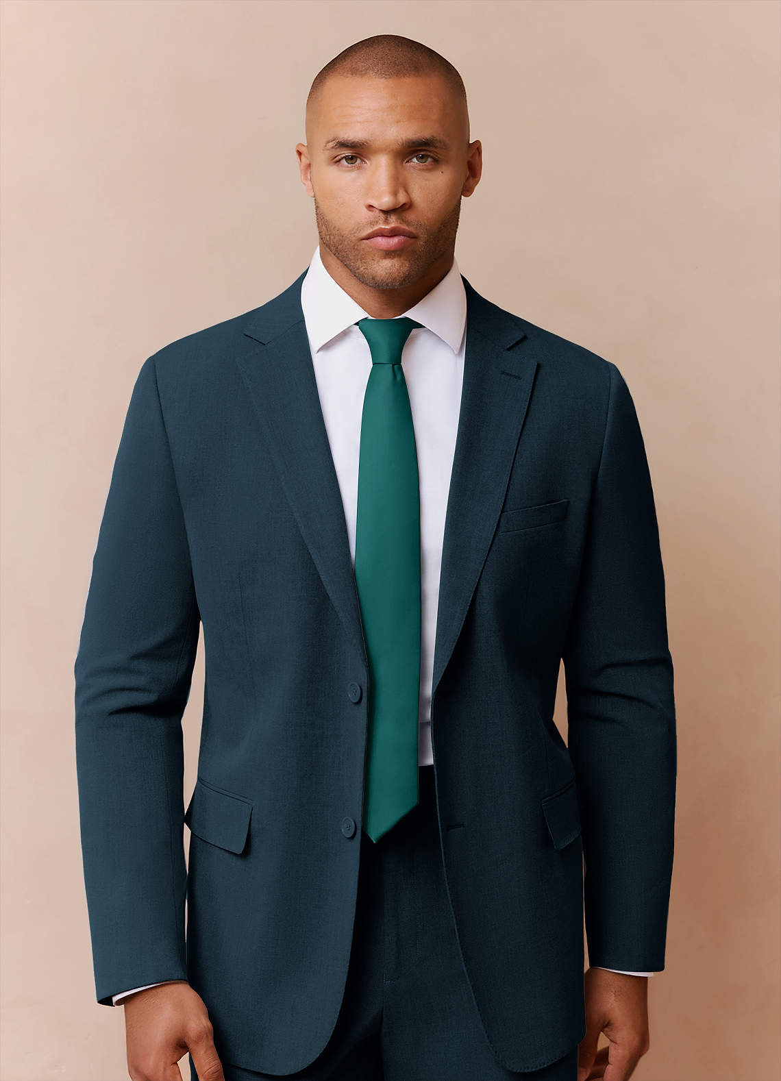 front Savile Teal Wool Blend Suit Jacket