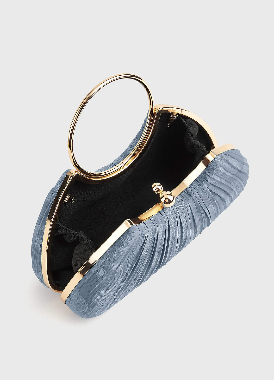 front Matching Color Floral Burnout Pleated Handbag