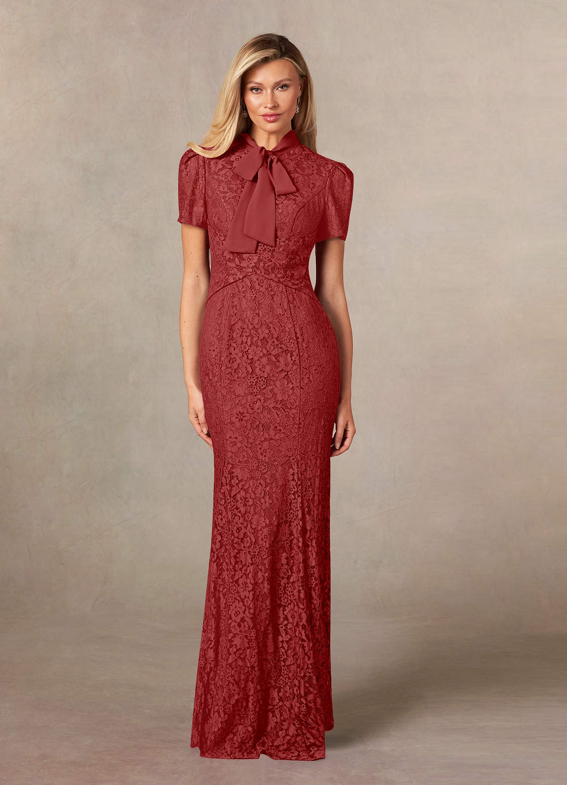 Azazie Carleannia Mother of the Bride Dresses Rust Mermaid Lace Chiffon Dress image1