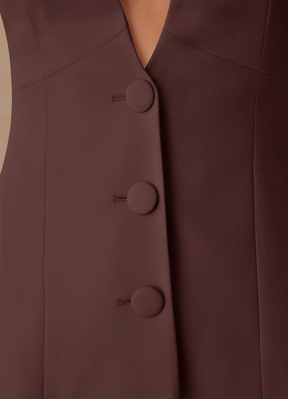 front Elara Espresso Maßgeschneiderter Blazer aus edlem Webmuster