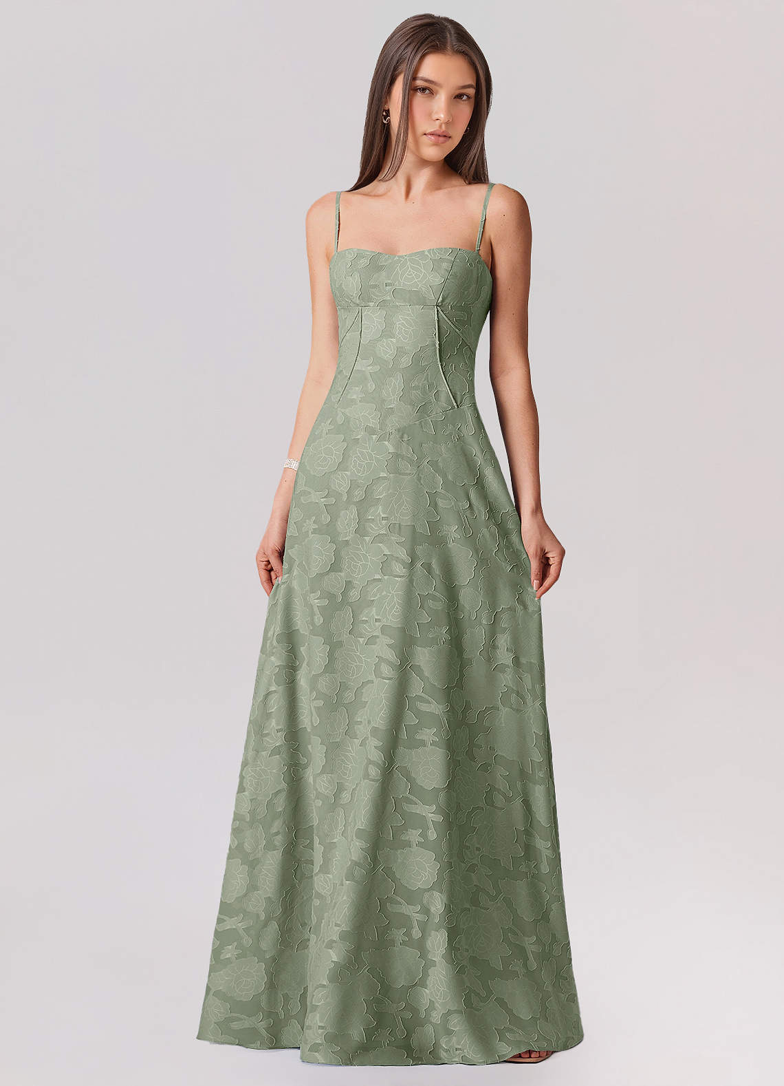 Valentine Pistachio Maxi Dress Azazie UK