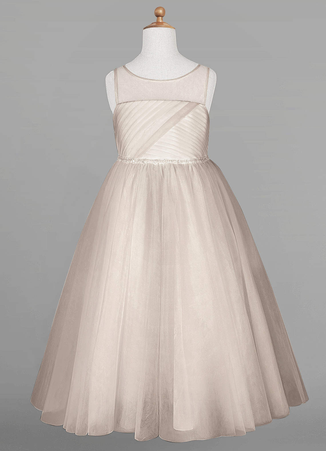 Azazie Brienne Flower Girl Dresses Ball-Gown Sequins Tulle Tea-Length Dress image1