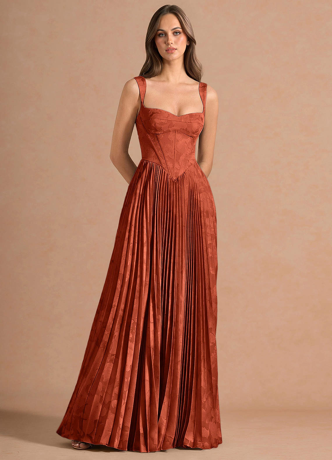 auburn maxi dress Auburn Bridesmaid Dress Chiffon Size Large