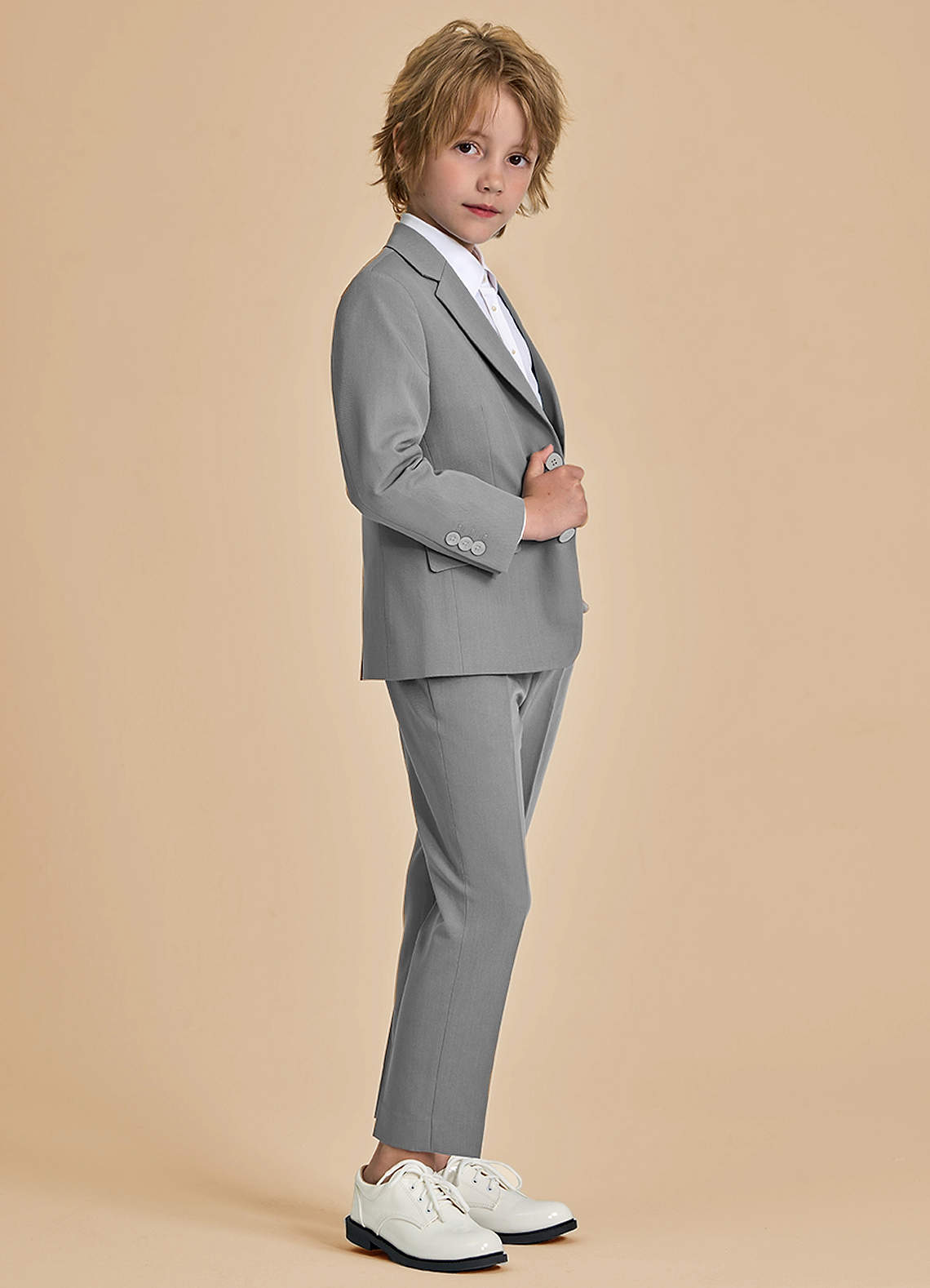 front Oliver Boys Grey 2-Piece Suit