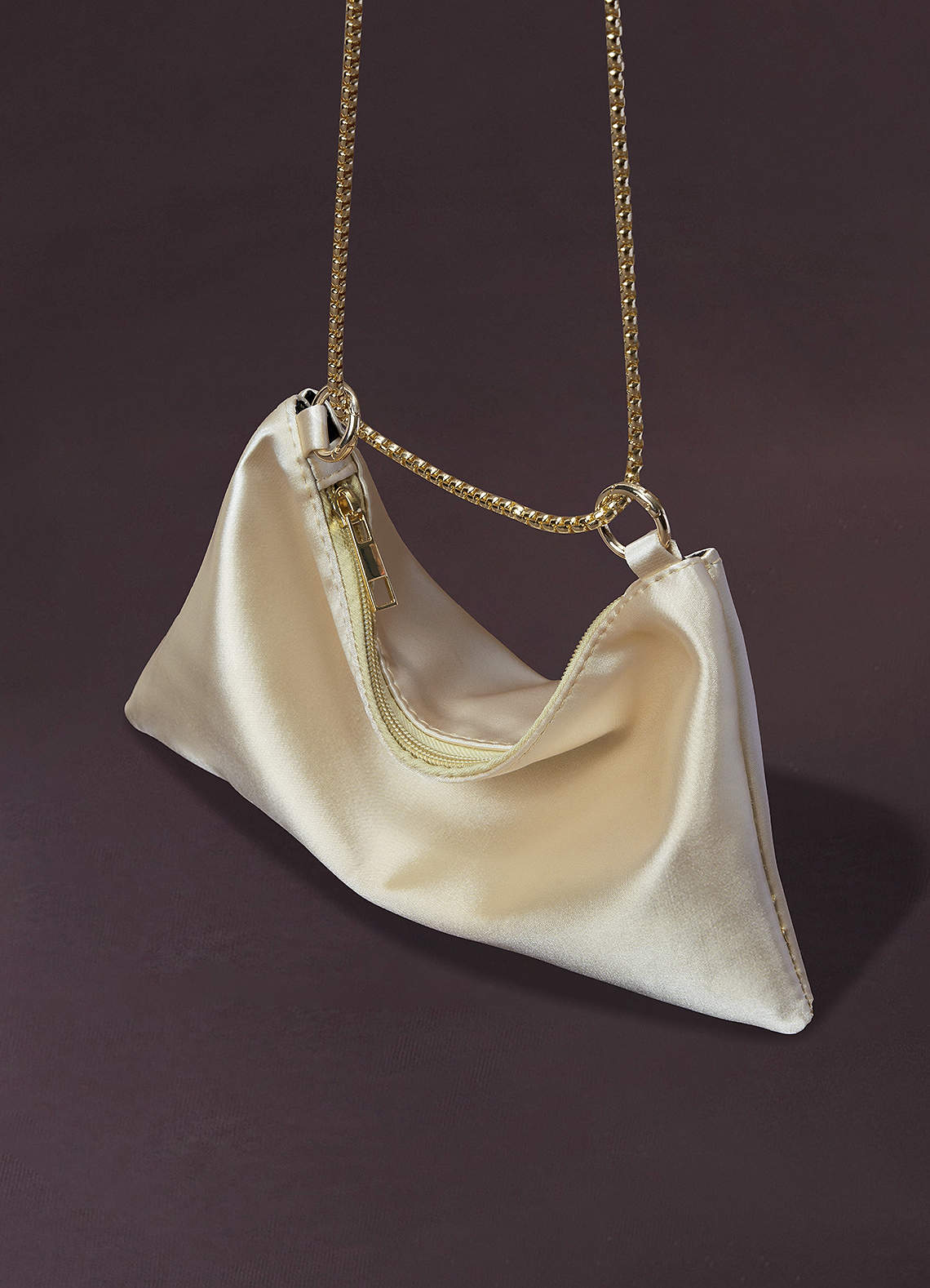 20 CHAIN EMBOSSED ARMPIT BAG PURPLE CALFSKIN