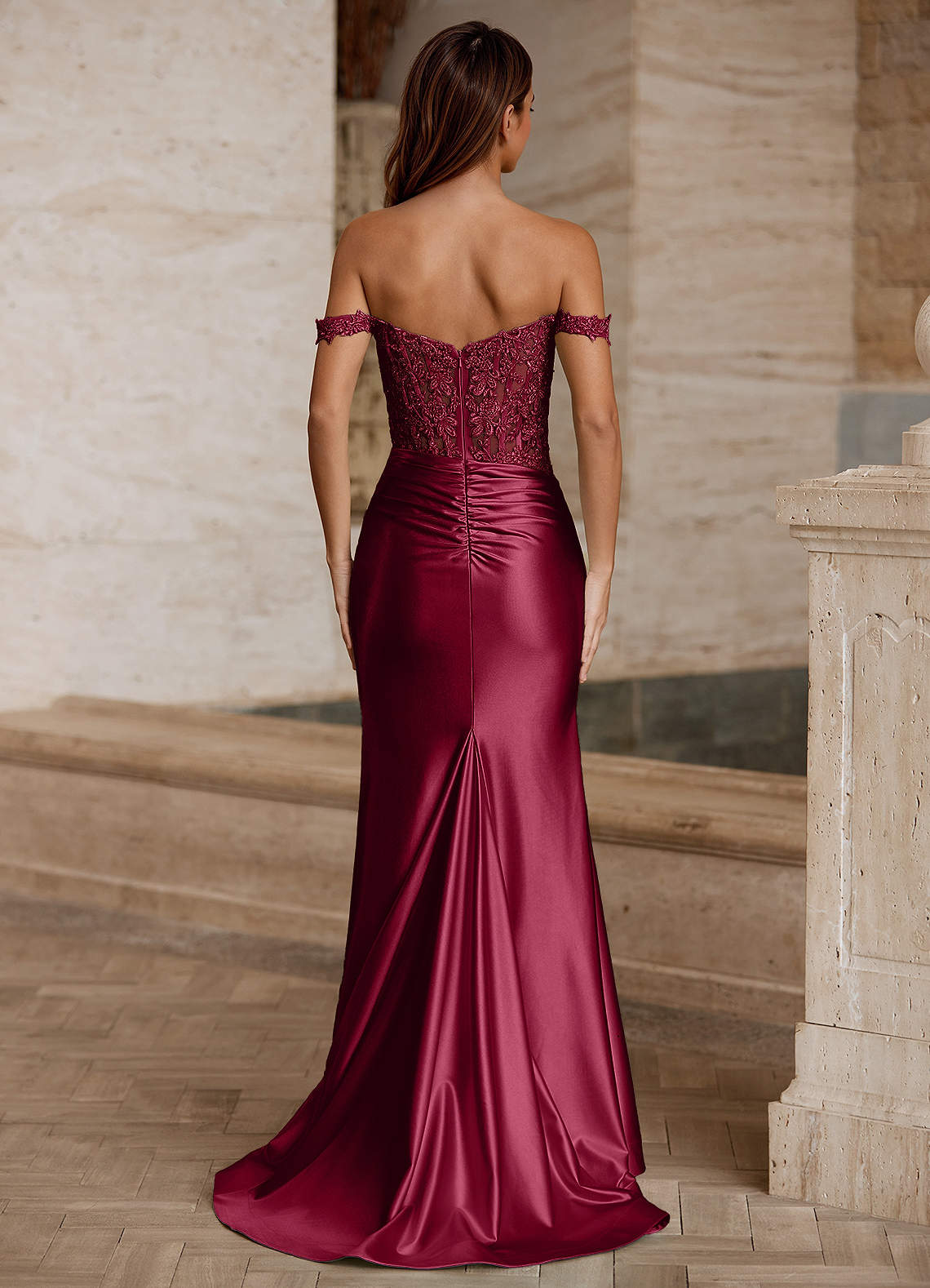 strapless open back dress LAVINIA Beaded Tulle Applique Dress - Romantic Elegance main image 0