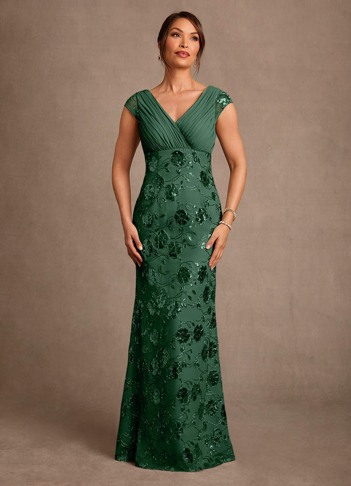 slim fit dress slacks Jovani 40757 - Long Sequin Sheath Dress - Sleeveless, V-Open Back, Concealed Zipper Closure, High Slit, Sweep Train 20 / Gold main image 0
