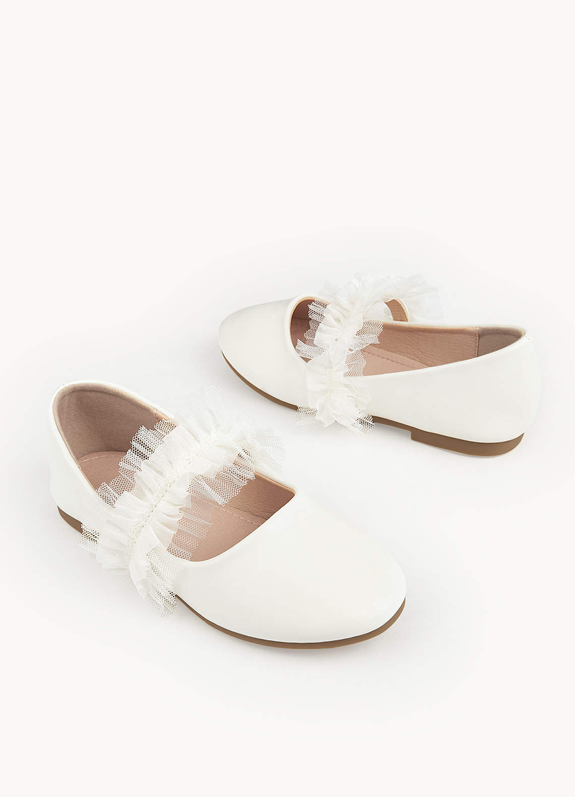 front Ruffle Strap Girl's Flat Shoes