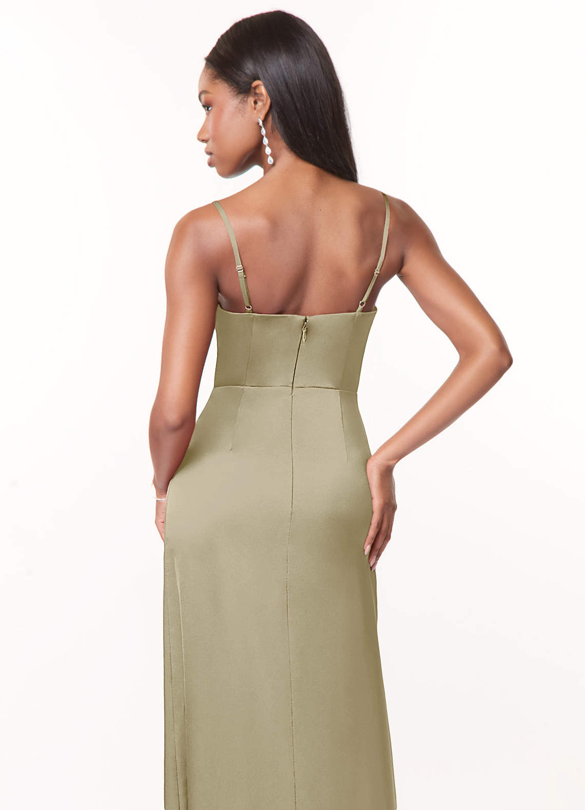 azazie maci stretch satin dress Azazie Plus Size A-Line V-Neck Floor-Length Stretch Satin Bridesmaid Dresses
