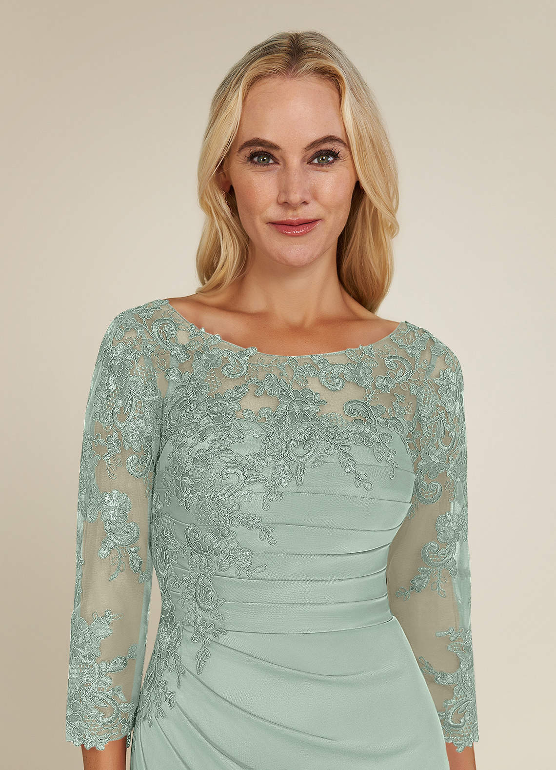 Azazie Alisondra Kleider für die Brautmutter Etui Schaufel Spitze Spitze Kleid Agave image4