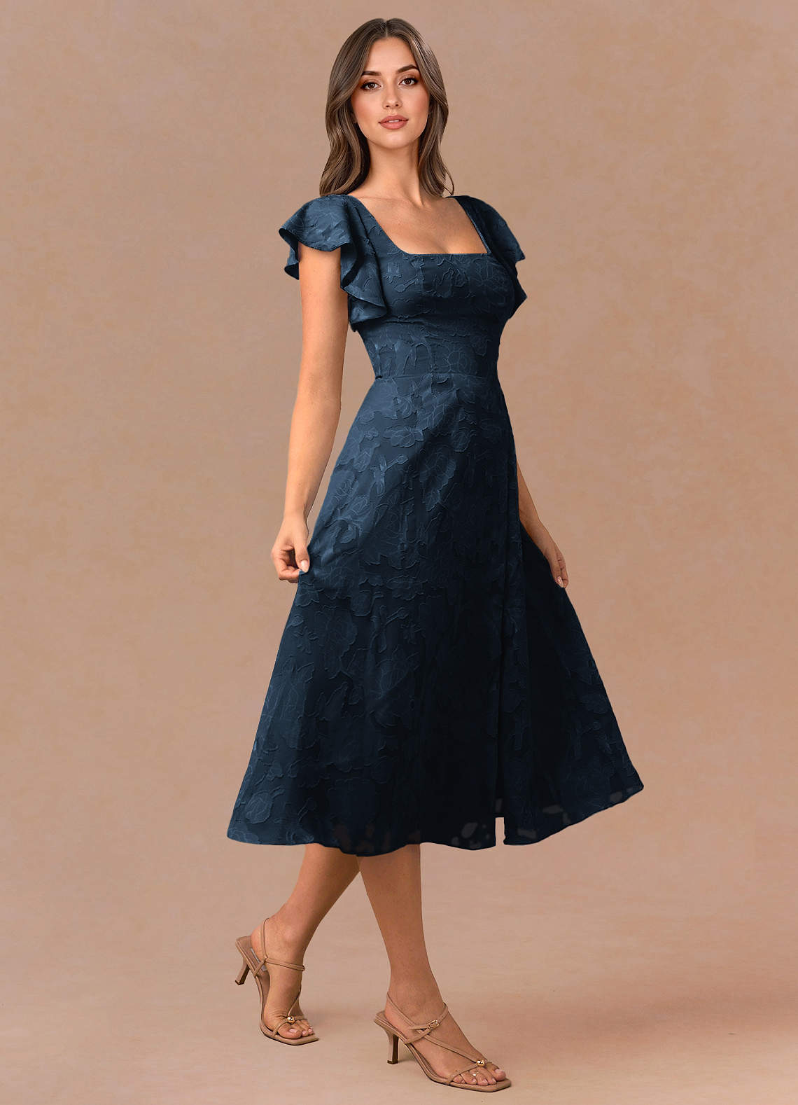 Talia Navy Midi Dress
