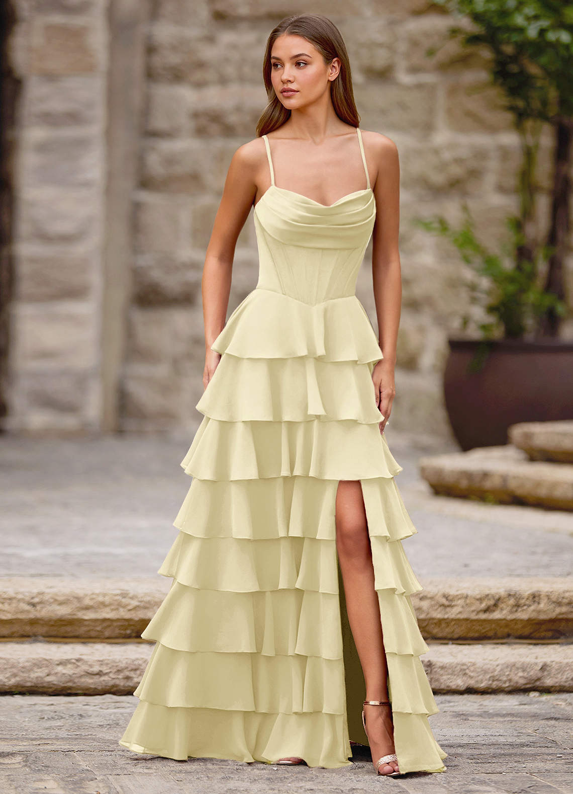 lemon prom dress Sparkly Mermaid V Neck Yellow Sequins Long Prom Dresses, Yellow / 10