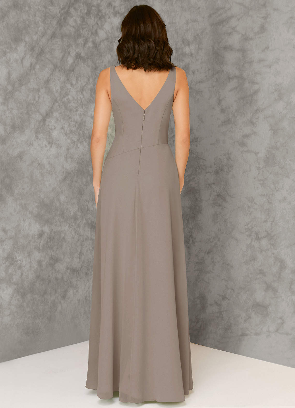 Azazie Kori Bridesmaid Dresses A-Line Pleated Chiffon Floor-Length Dress image1