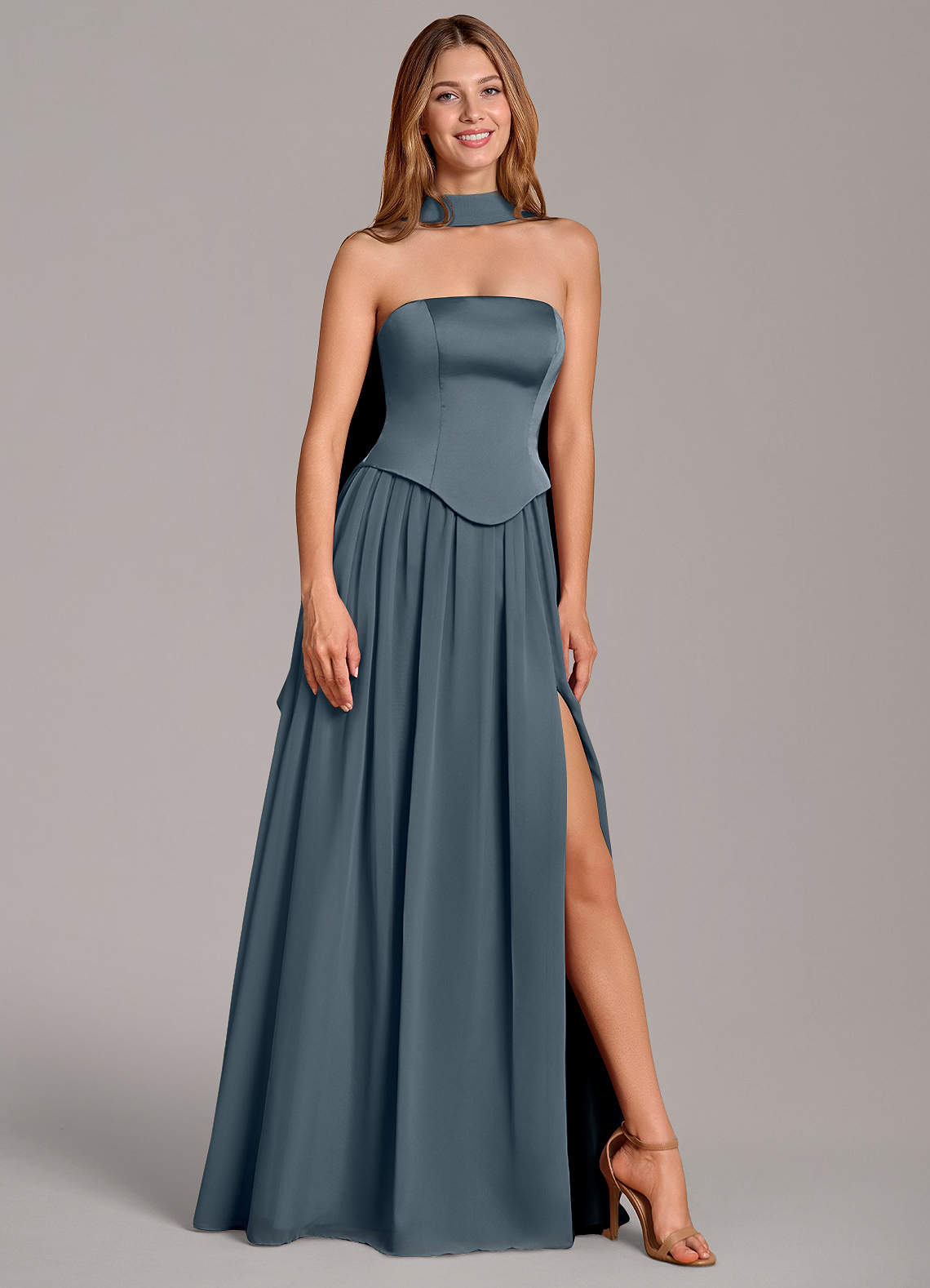 Azazie Cadence Twilight Stretch Satin Bridesmaid Dresses | Azazie
