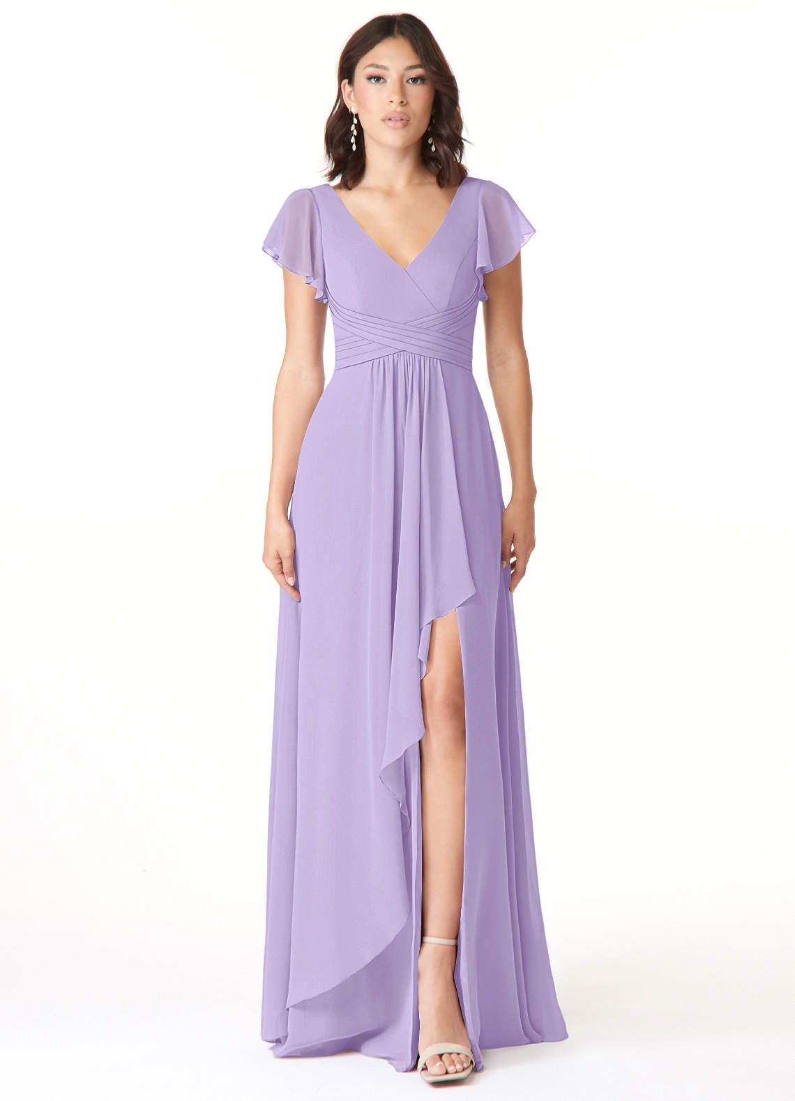 Azazie Omari Bridesmaid Dresses Lilac A-Line Chiffon Dress image1