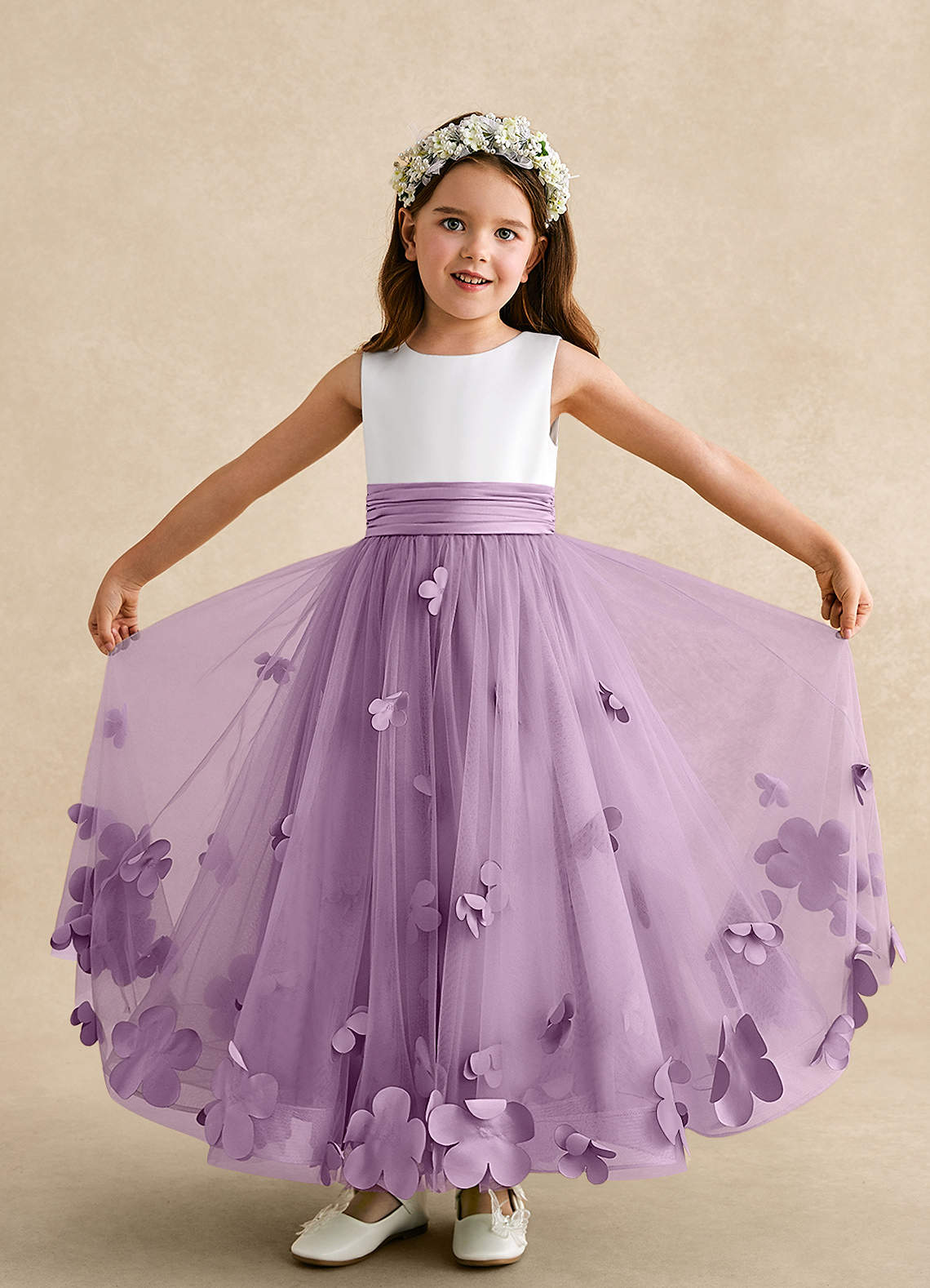 ワンピース EMBROIDERY TULLE TIERED DRESS Floral Embroidered Off the Shoulder Tulle Tiered Ballgown