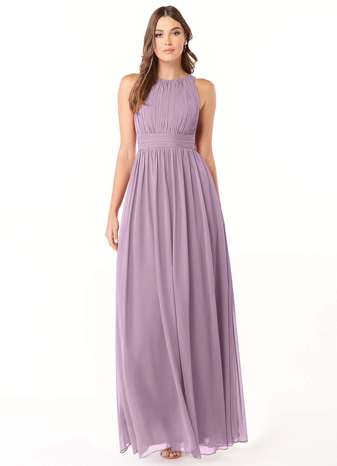 Azazie Luz Bridesmaid Dresses Wisteria A-Line Lace Chiffon Dress image1