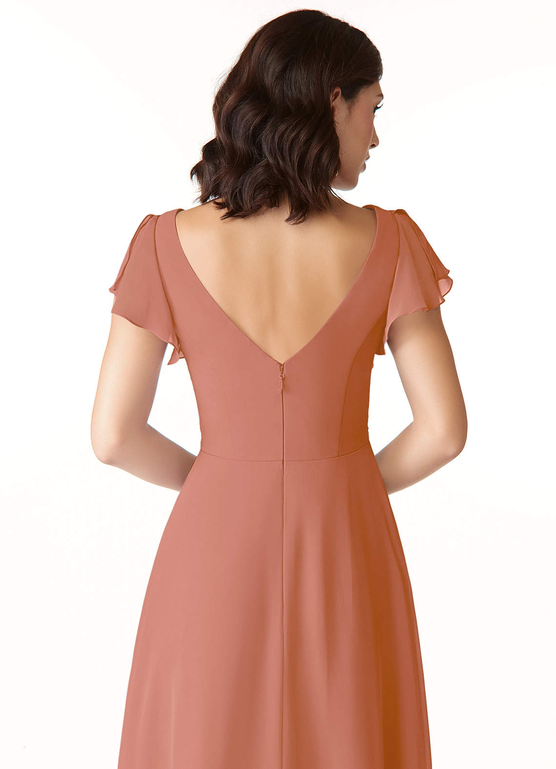 Azazie Omari Bridesmaid Dresses MAI TAI A-Line Chiffon Dress image5
