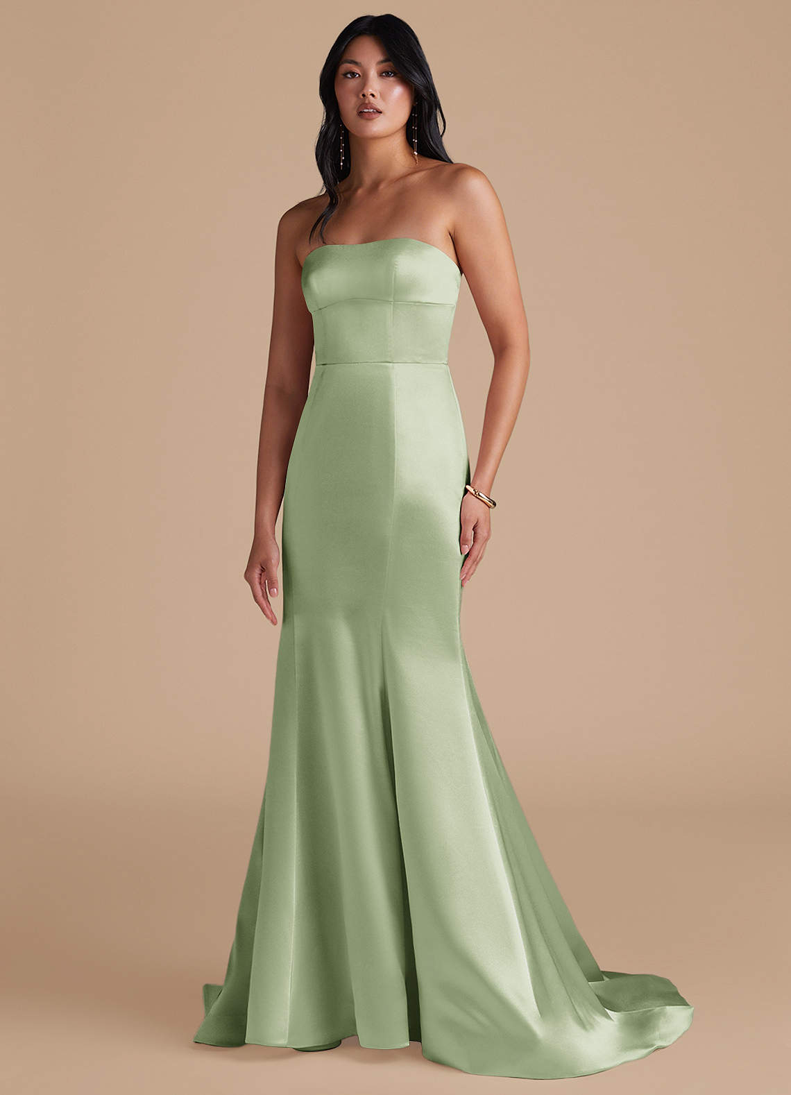 Azazie Aura Abiti da Damigella in Verde Salvia Azazie