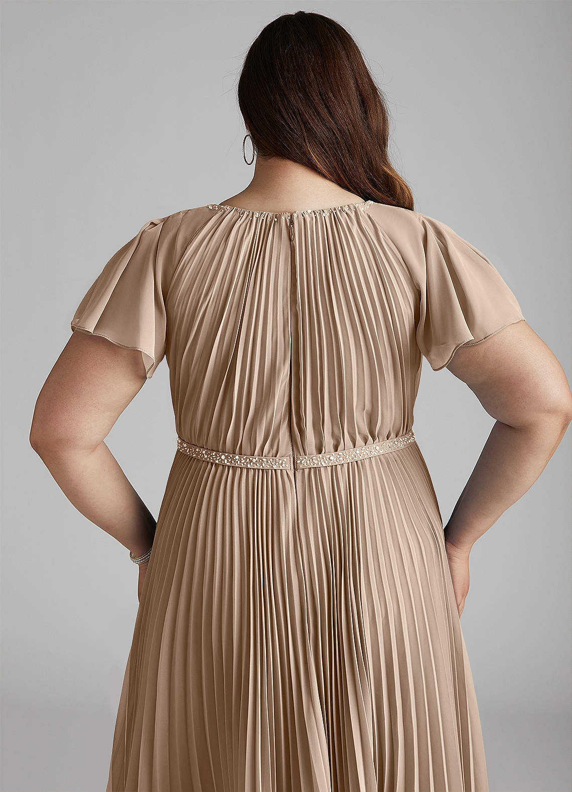 Azazie Kara Modest Bridesmaid Dresses A-Line Pleated Chiffon Floor-Length Dress image13