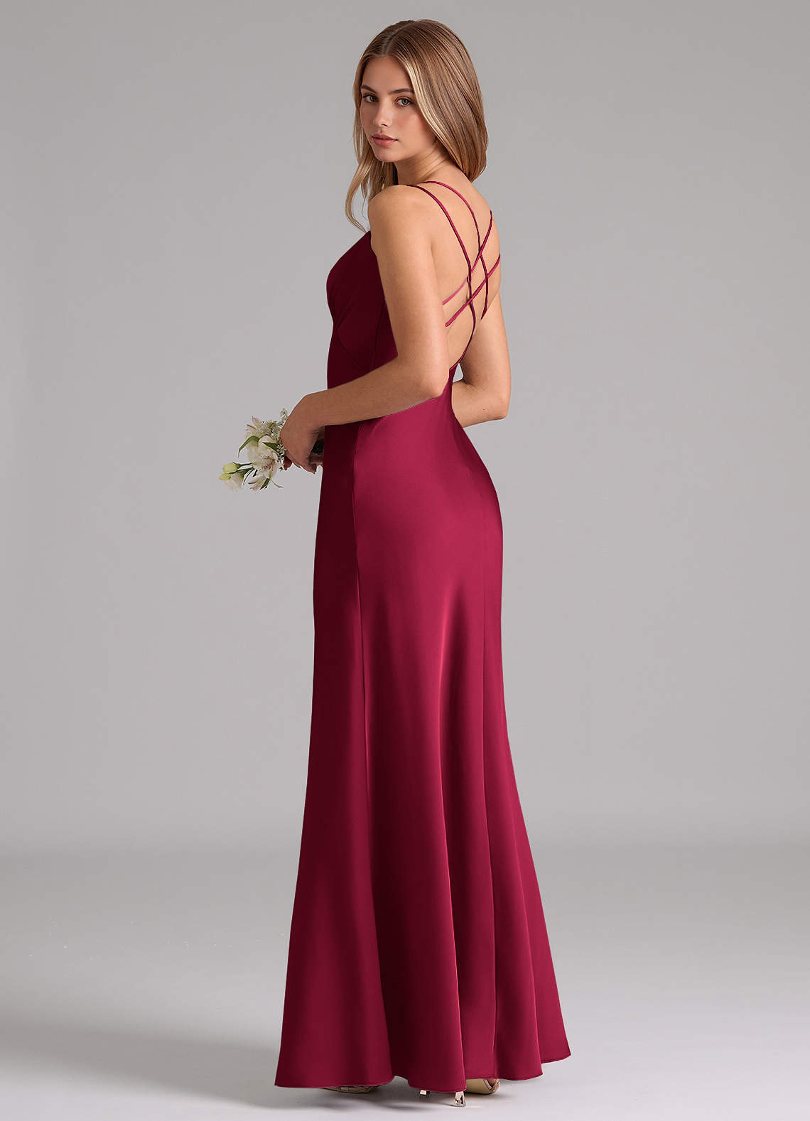 fitted lace wedding dress Grey Chiffon Classic A-line Bridesmaid Dresses, Maid Of Honor Dresses,  MBD237